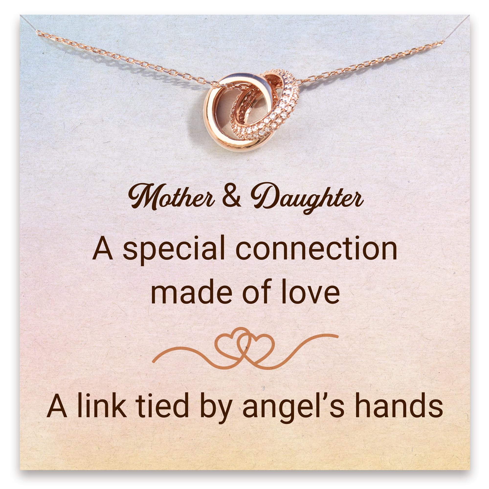 STORYJEWELLERY Birthday Gifts for Mom and Daughter, Mother Daughter Necklace in Sterling Silver, Rose Gold Circle Pendant Necklace