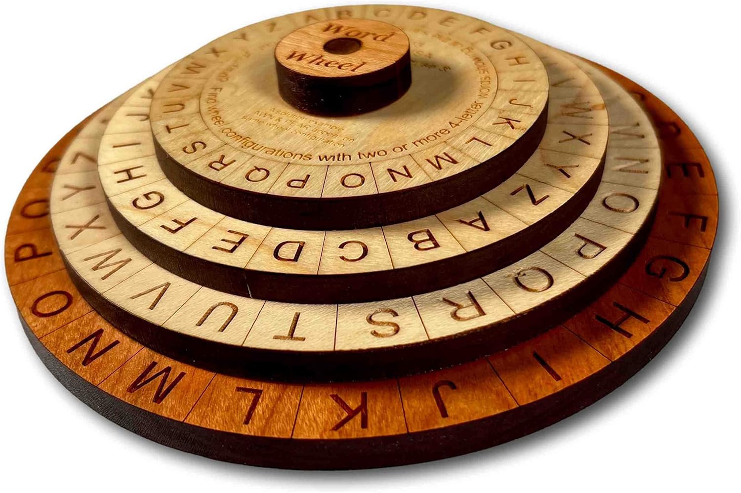 Word Search Brain Teaser - Word Wheel Puzzle - Find at Least Two 4-Letter Words at Once - Hundreds of Combinations to Find