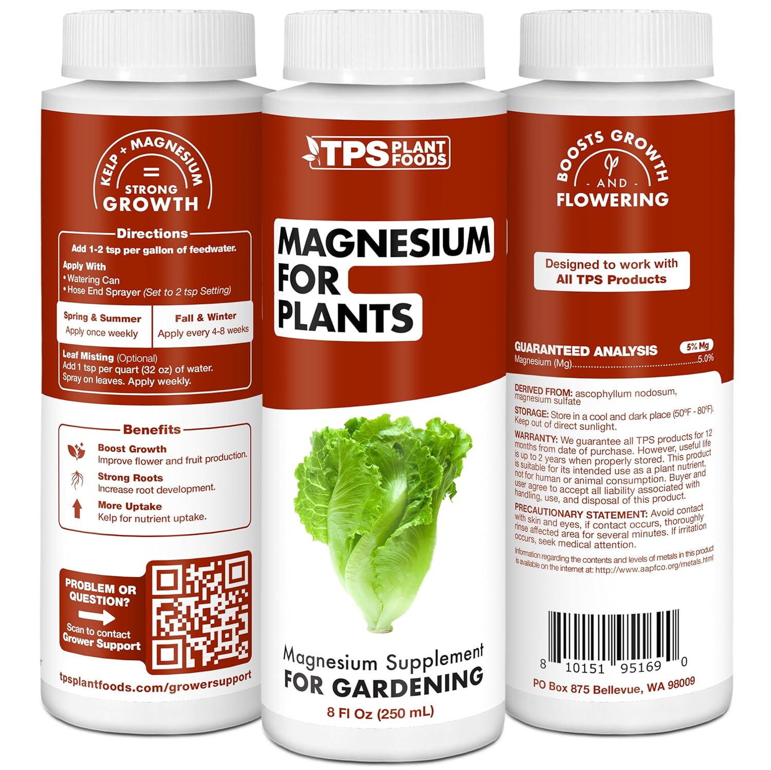 Magnesium Fertilizer – Bioavailable Liquid Magnesium Supplement for Greener Leaves, Reduced Yellowing & Better Nutrient Uptake, 32 oz
