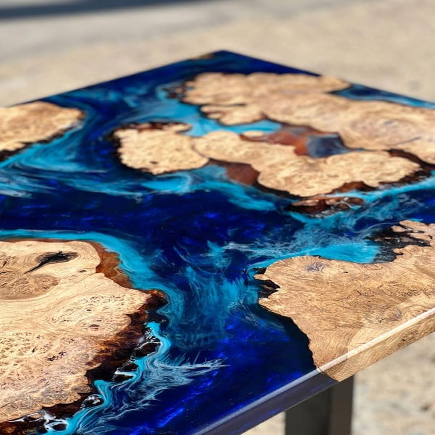 Custom Made Mountain with Ocean Look Table Epoxy Dining Table Coffee Table End Table Bar Counter Top Living Room Table Wall Art Wooden Table