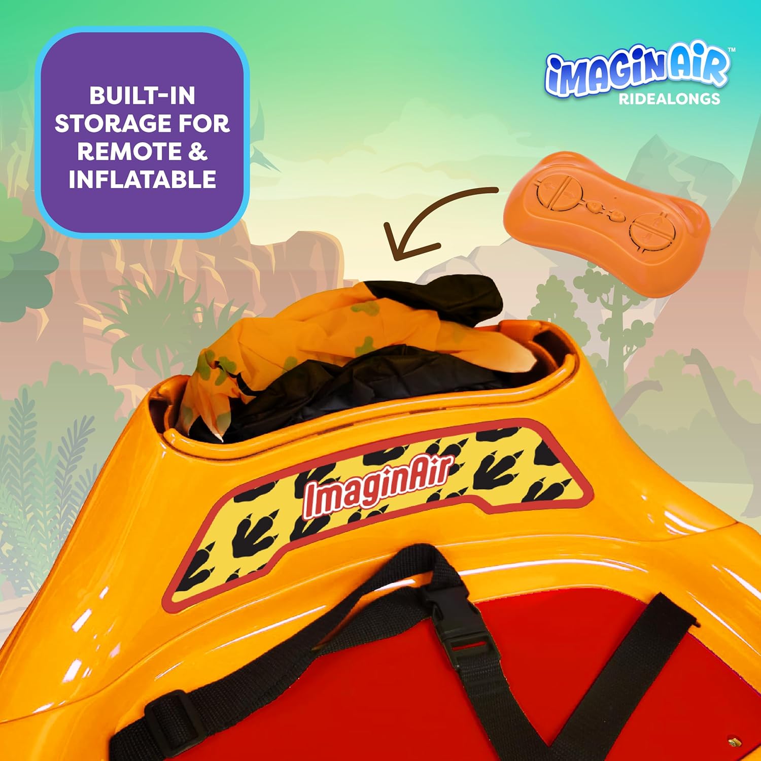 6V Raptor Dinosaur Toys Bumper Car - Kids Car to Drive, Ride On Toy, Auto-Inflated, w/Music, Parent Remote Control, LED Lights, 360° Spin, 1 MPH, Max Weight of 66lbs, Age 1.5-4 Years