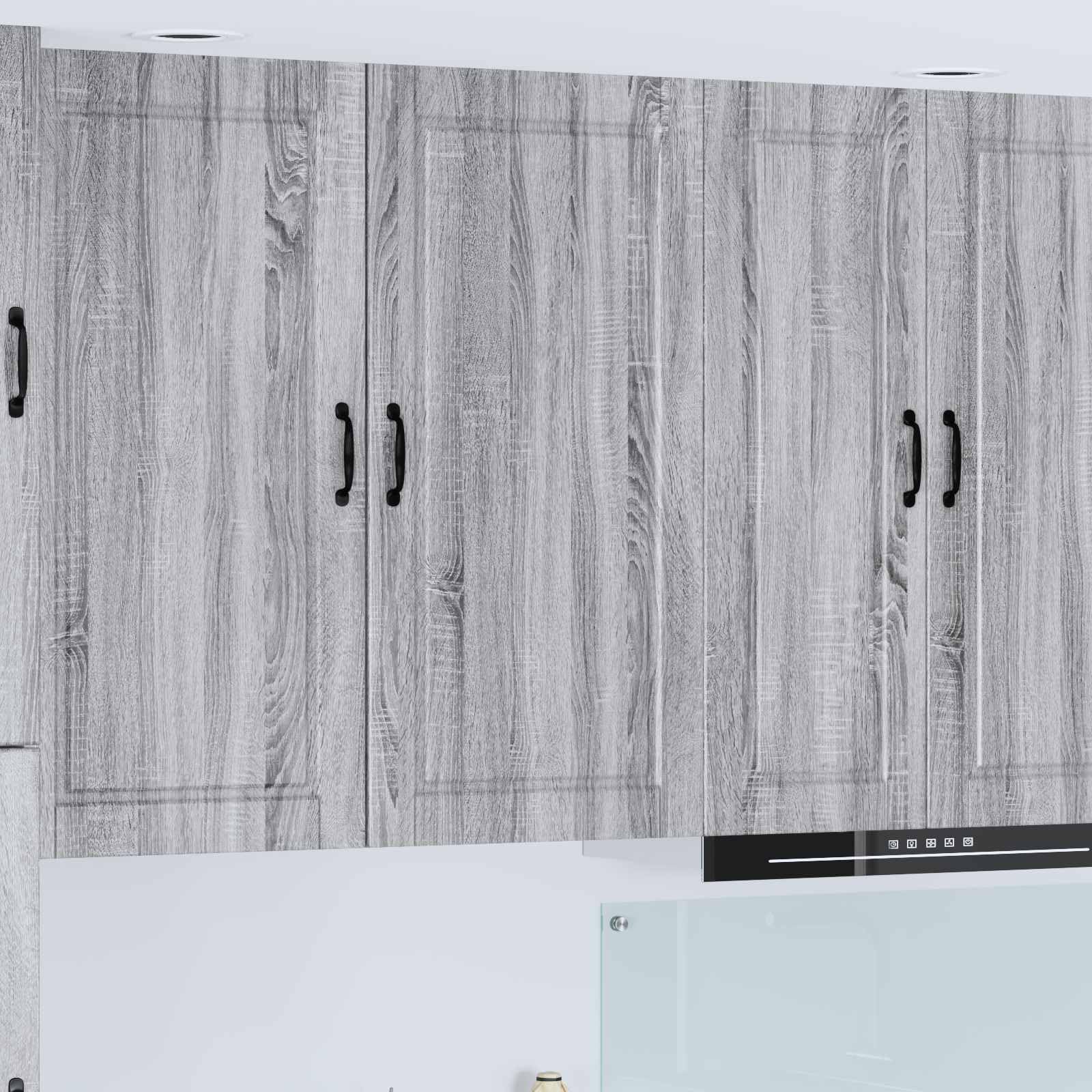 Wandschrank Porto Graues Sonoma Holzwerkstoff 50 x 31 x 100 cm mit 3 Regalen und Tür, moderner Hängeschrank für Küche, Stauraum und Aufbewahrung, ideal als Vorratsschrank und Beistellschrank