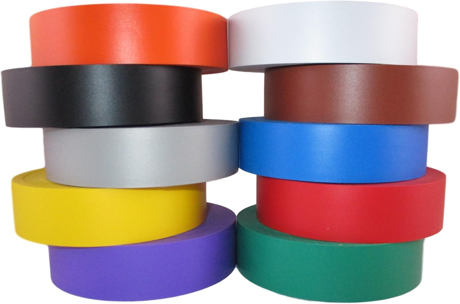 🔥 TradeGear Electrical Tape Assorted Matte Rainbow Colors – 10 Pk Waterproof, Flame Retardant, Strong Rubber Based Adhesive, UL Listed – Rated for Max. 600V and 80oC Use –Measures 60’ x 3/4 x 0.07