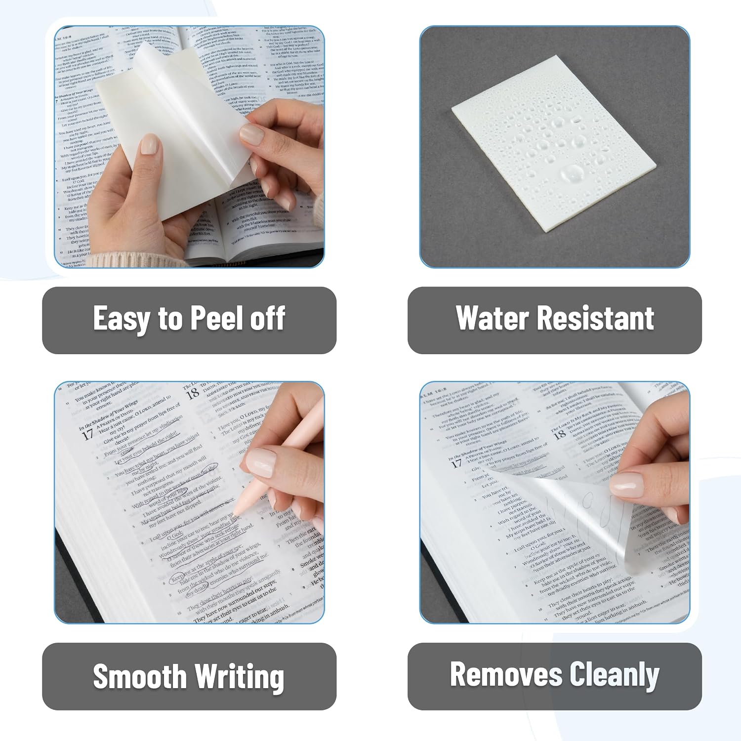 Mr. Pen- Transparent Sticky Notes Set, 1000 Sheets, 6 Sizes image 4