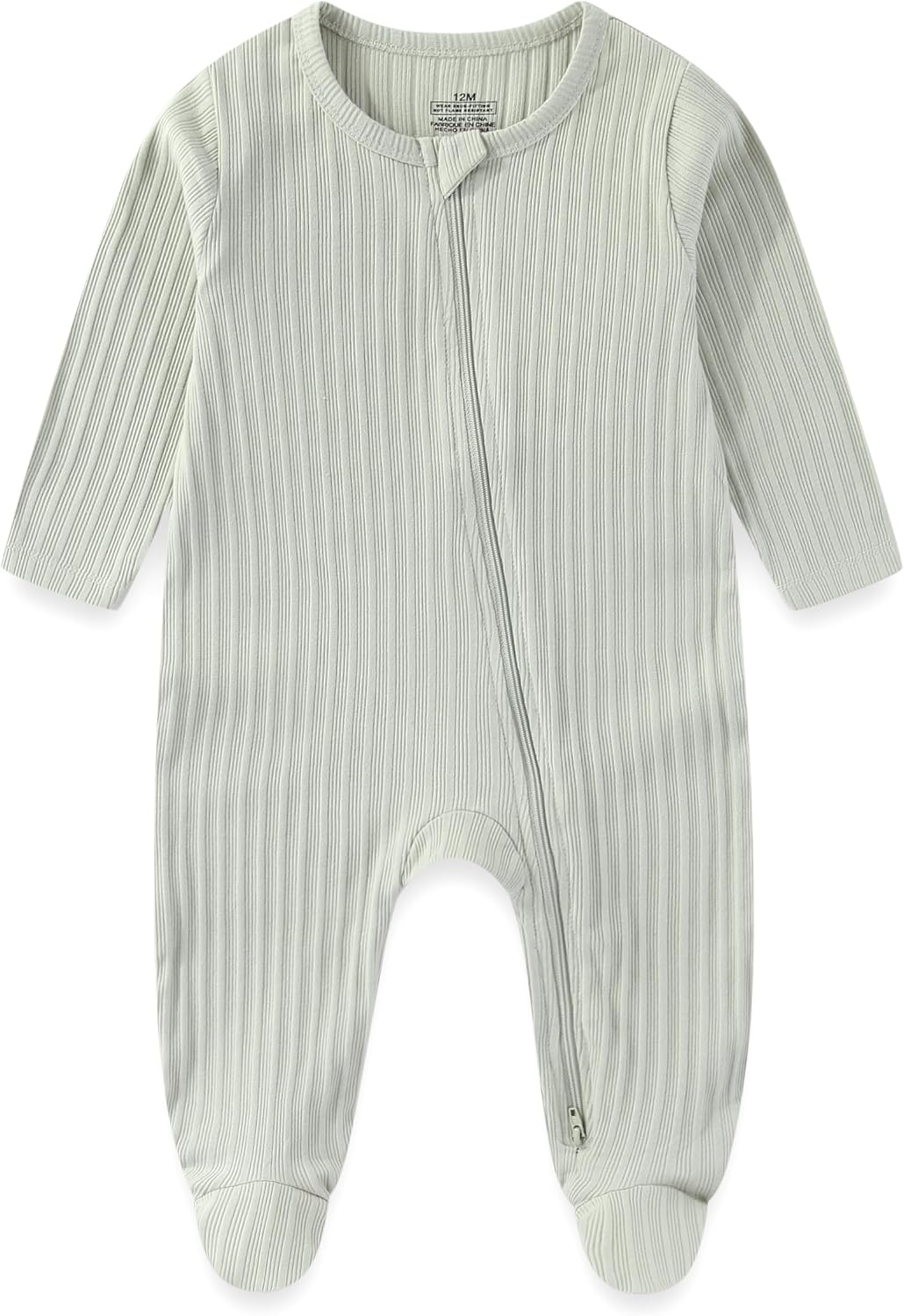 Unisex Newborn Baby Long Sleeve Romper 3-Pack with Matching Hats Solid Color Outfits
