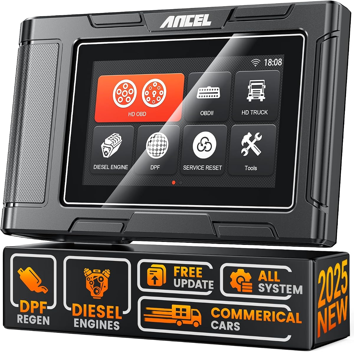 ANCEL Escáner de camiones de servicio pesado HD3300 Plus+, reinicio de DPF/regeneración de fuerza, escáner de camiones de sistema completo para Detroit, Cummins, Caterpillar, Paccar, motores Volvo y camiones comerciales, actualización gratuita de por vida