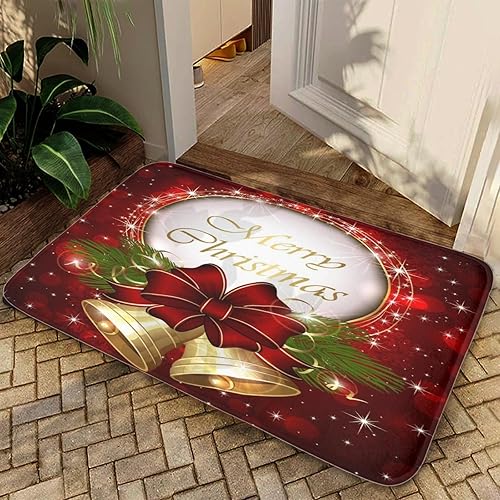Miniatura 2 de PZZ - Tapete para puerta de Papá Noel, decoración de Navidad, entrada interior, suave, para baño, cocina, sala de estar