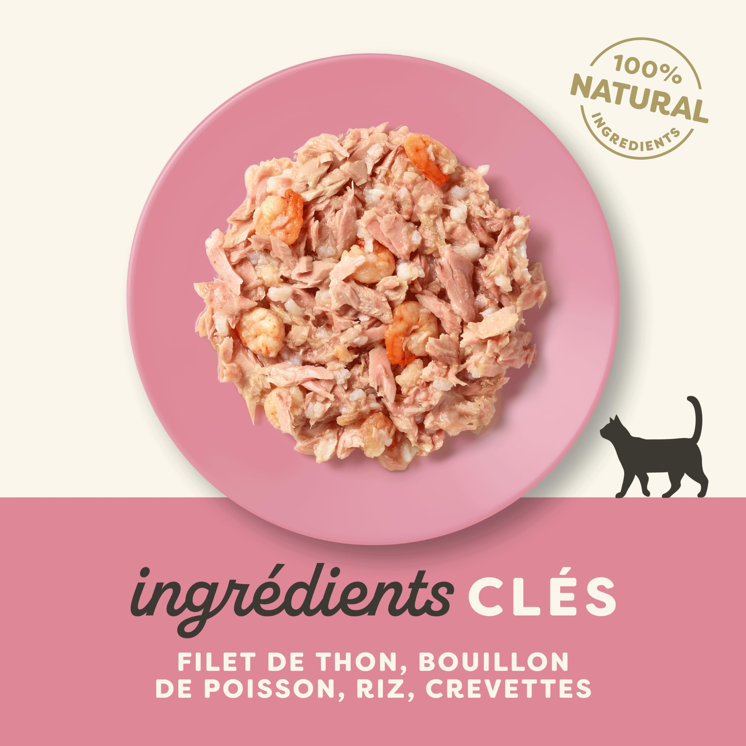 Applaws Comida para Gatos 100% Natural, Lujoso Filete de Atún con Langostinos en Caldo, 10 tarrinas de 60g