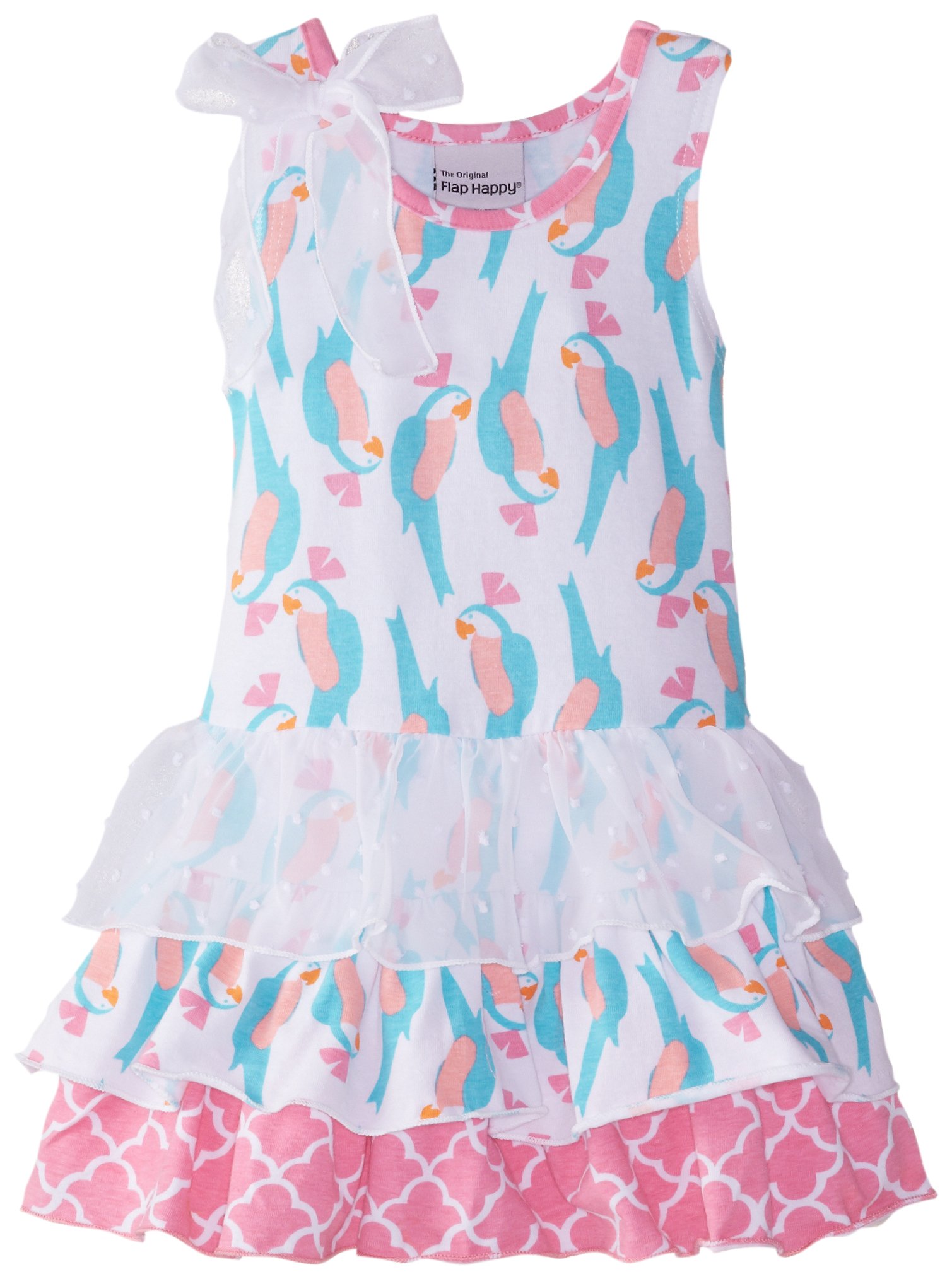 Flap Happy Baby Girls' Tessa Triple Ruffle Dress, Parrotise, 24 Months