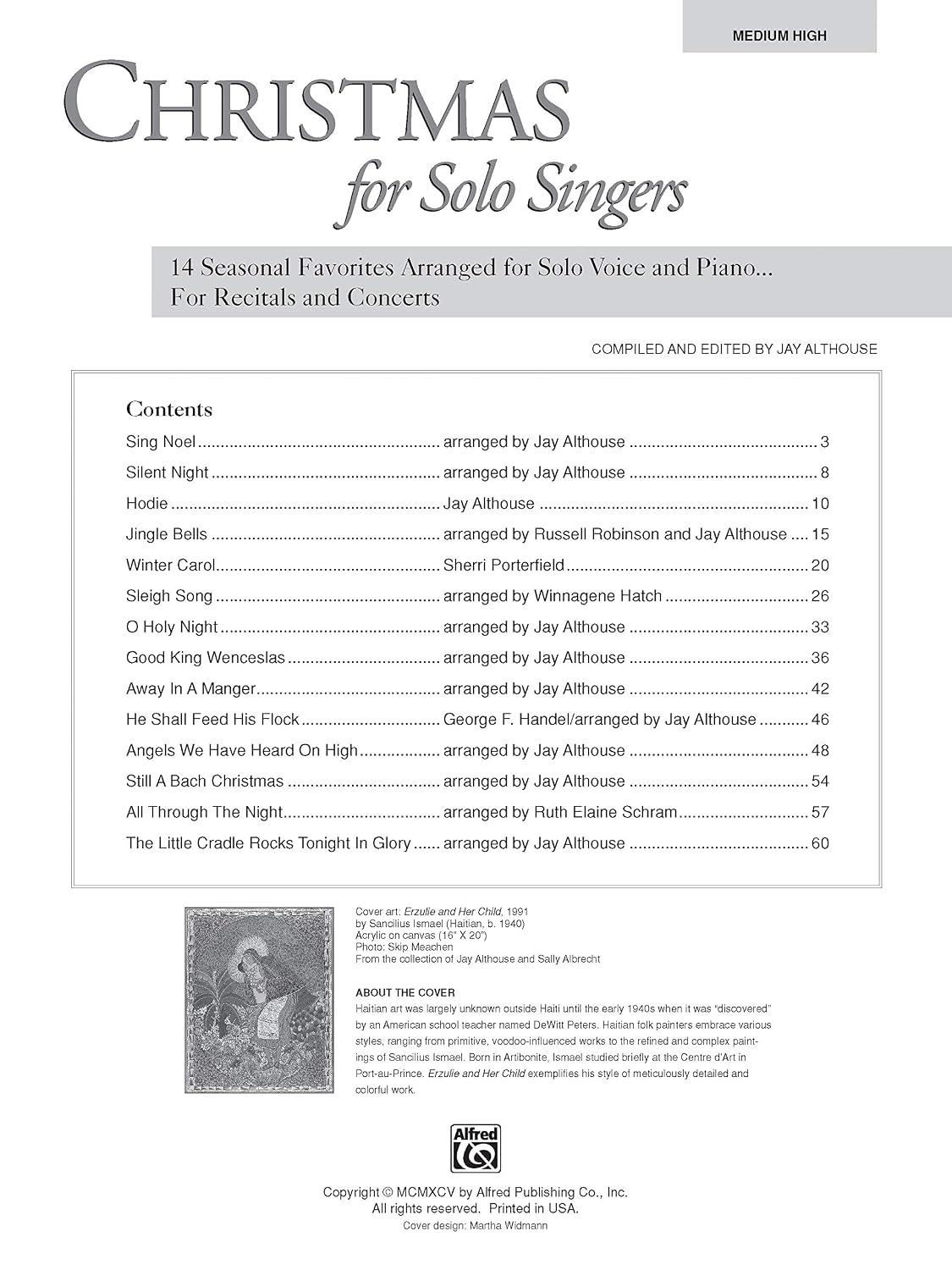 Christmas for Solo Singers: Medium High Voice, Book & Online Audio