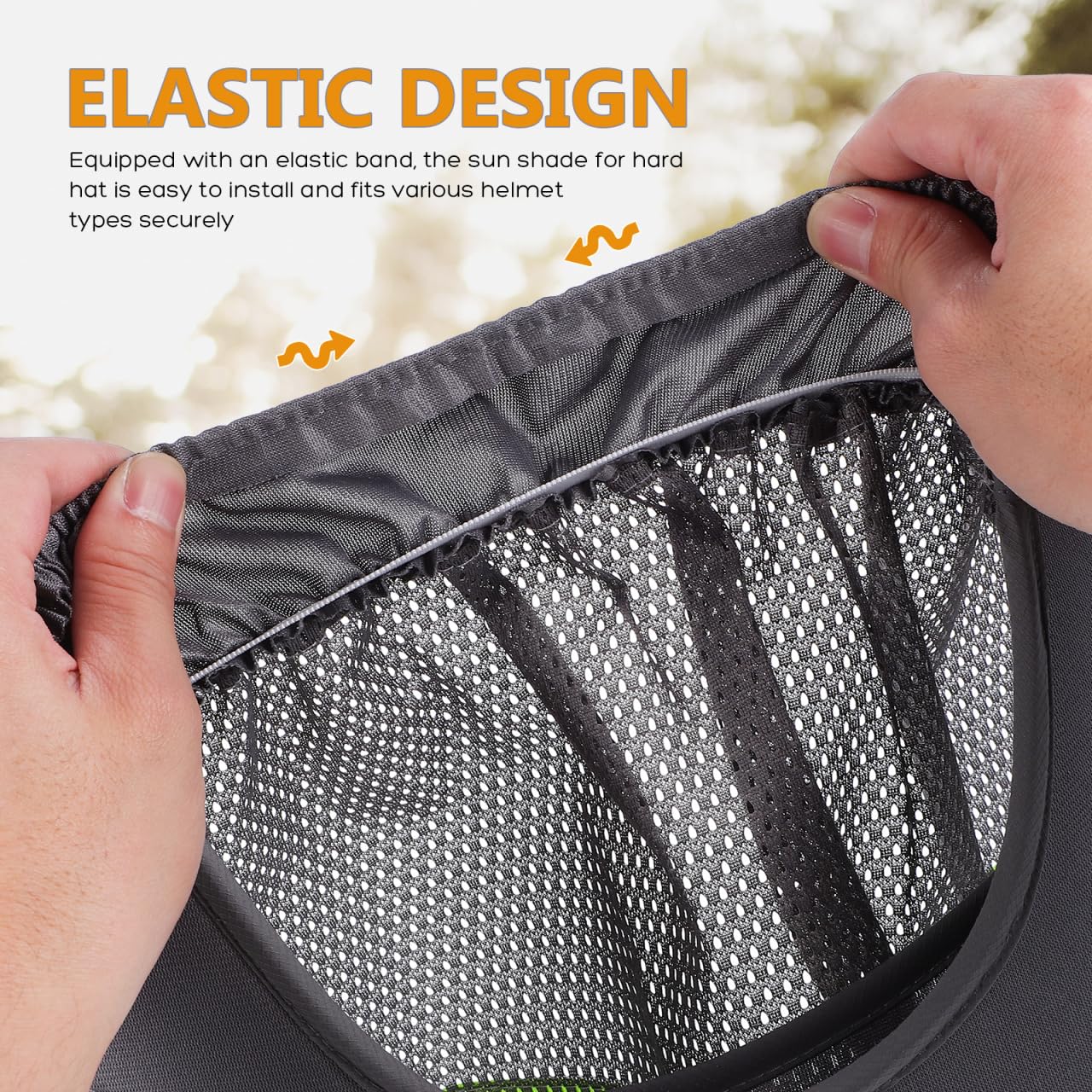 DOITOOL Protector Solar para Casco de Obra - Parasol de Seguridad con Visera - Cubre Cuello Sombra Pantalla - Malla de Poliéster Transpirable para Construcción Trabajo al Aire Libre y Jardinería