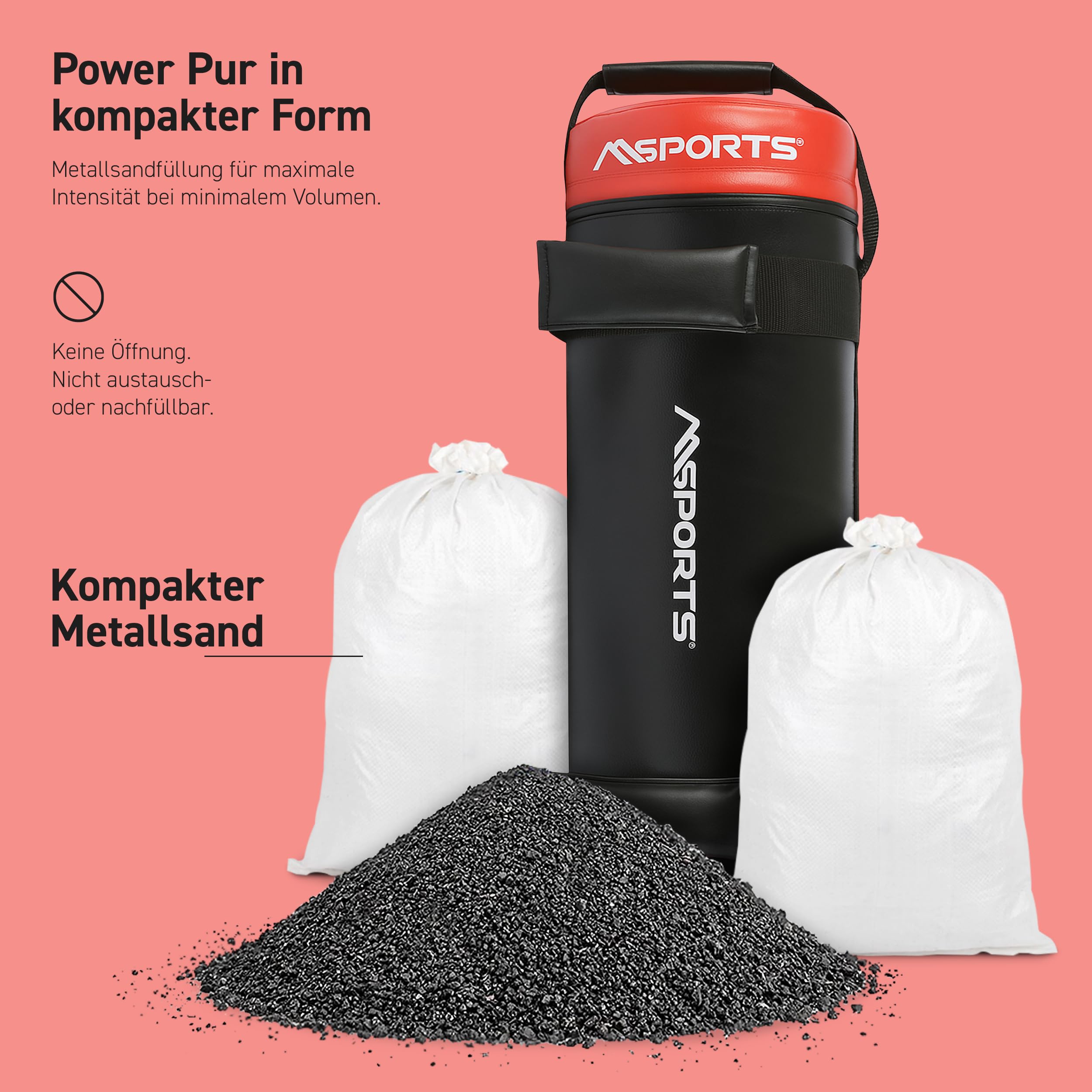 MSPORTS Power Bag Premium worek fitness 5-30 kg – worek na piasek do funkcjonalnego worka fitness