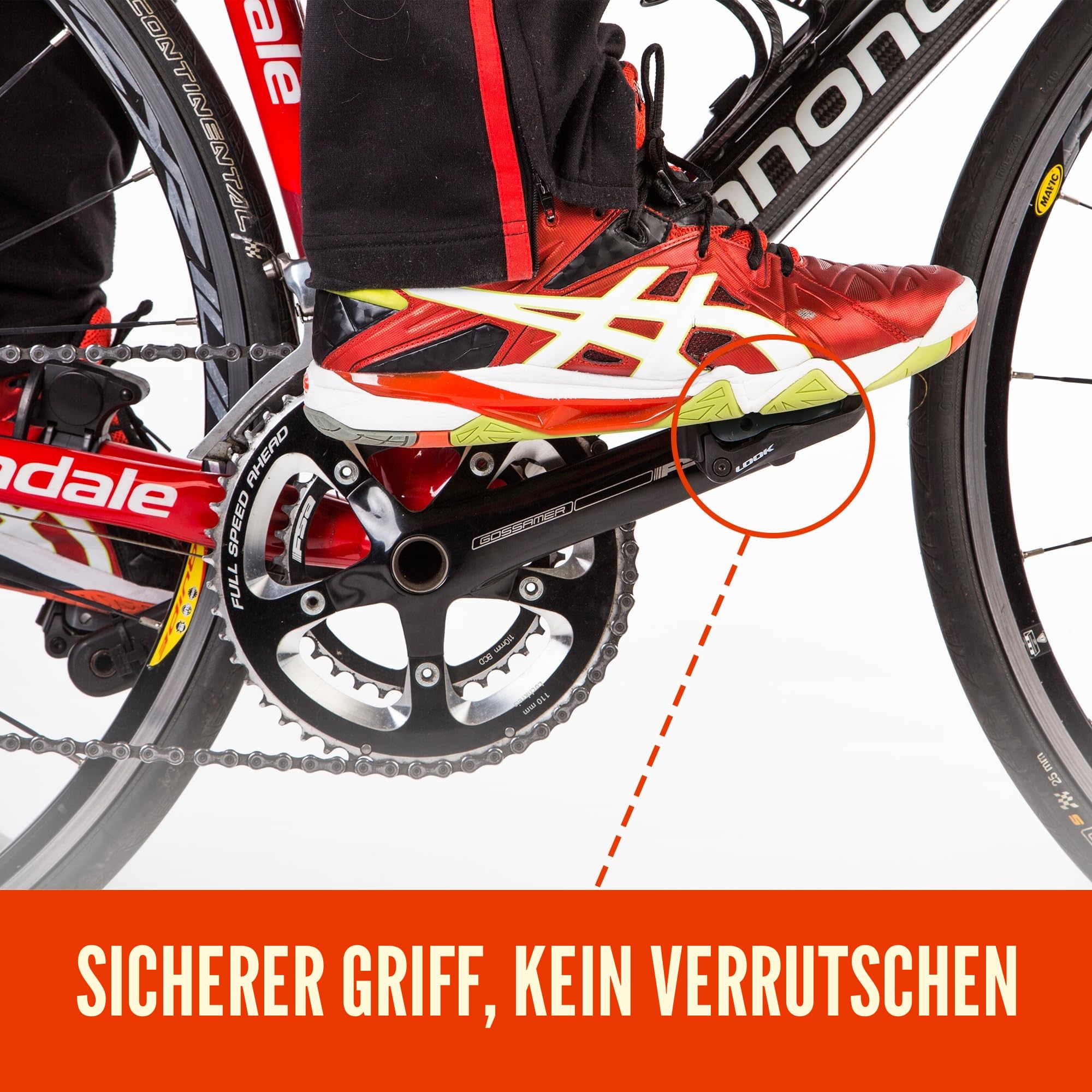 KEO | Adapter | Kompatibel mit Look KEO Klickpedale | Ändert Klickpedale zu Flats | Keine Shuhplatten benotigt | für Grip und Komfort
