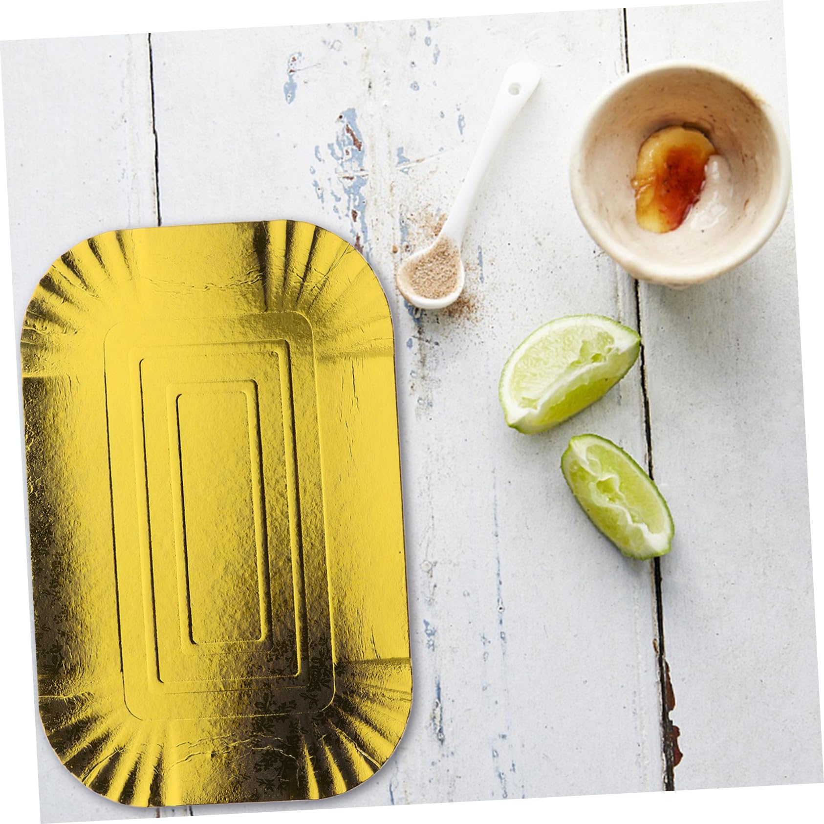 Piatti di Carta Usa e Getta 10 Pezzi in Carta Alluminio Color Oro e Conservazione Cibi Caldi Design Semplice e Sicuro per Alimenti, per Picnic