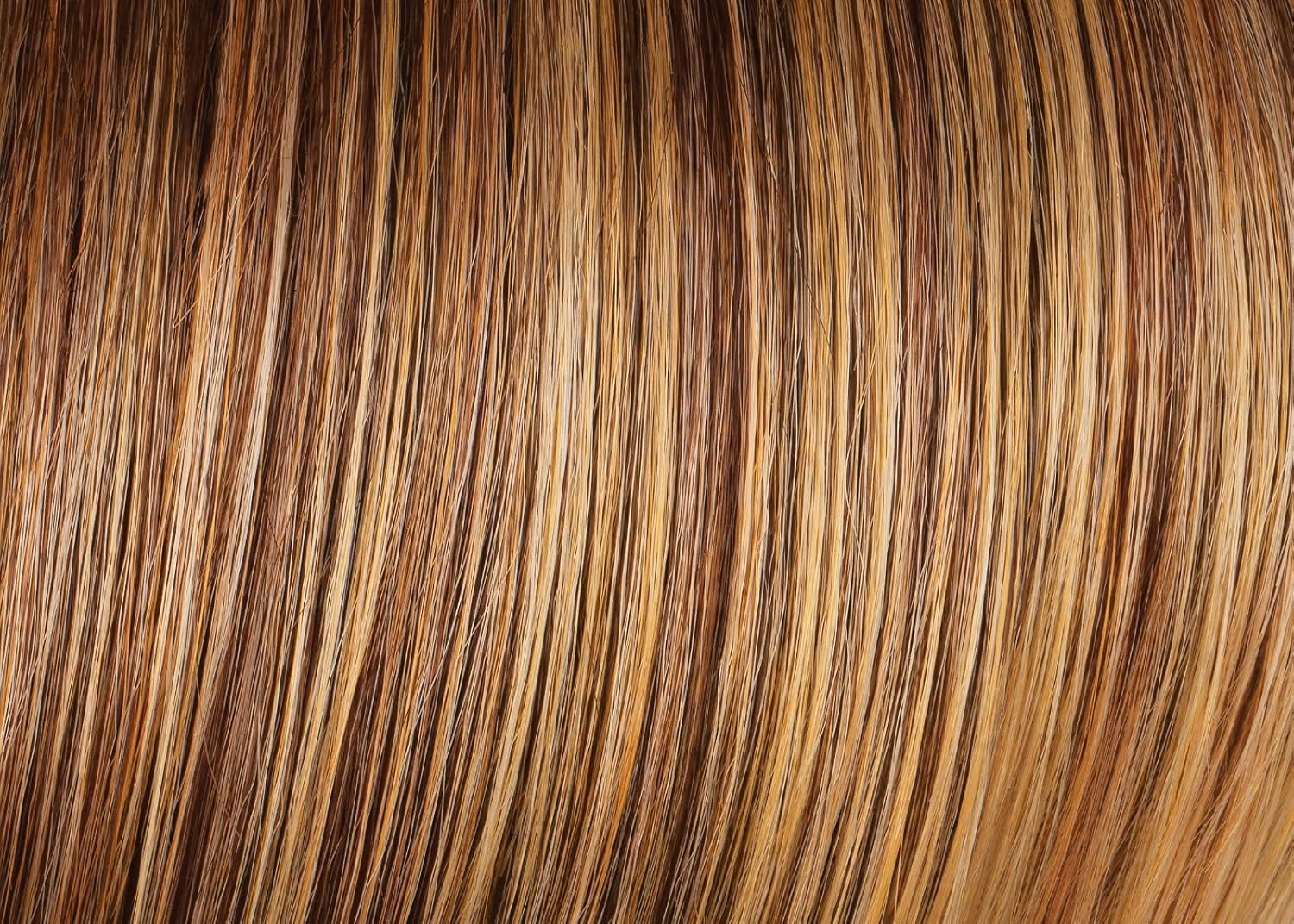 16" Length Curl Back Hair Extension Color R29S+ Glazed Strawberry - Styled Curls Hairdo Added Volume Tru2Life 100% Heat Friendly Synthetic 5 Snap-In at Temple Extensiones Cabello Maxwigs Booklet