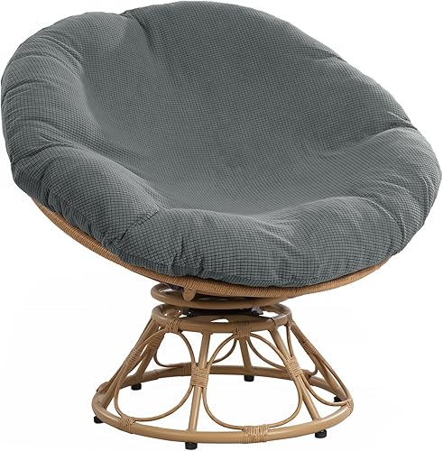 HOMBYS Funda para cojín Papasan, funda suave, extraíble y lavable a máquina, con cierre elástico (se ajusta a 50-52 pulgadas, gris oscuro)