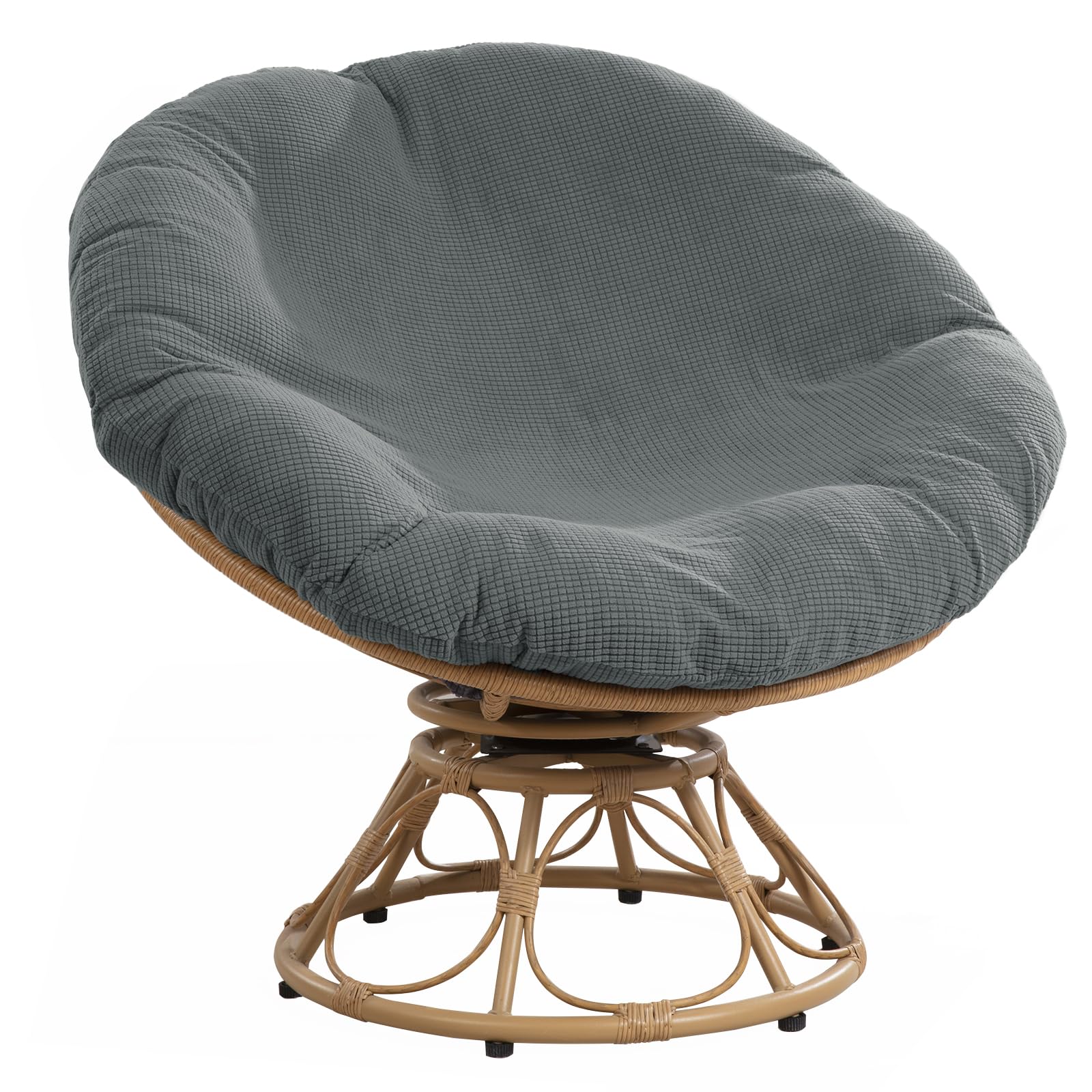 HOMBYS Cover for Papasan Cushion, Soft Slipcover Only (Without Cushion), Removable and Machine Washable Chair Covers with Elastic Closure (Fit 50-52inch, Dark Grey)