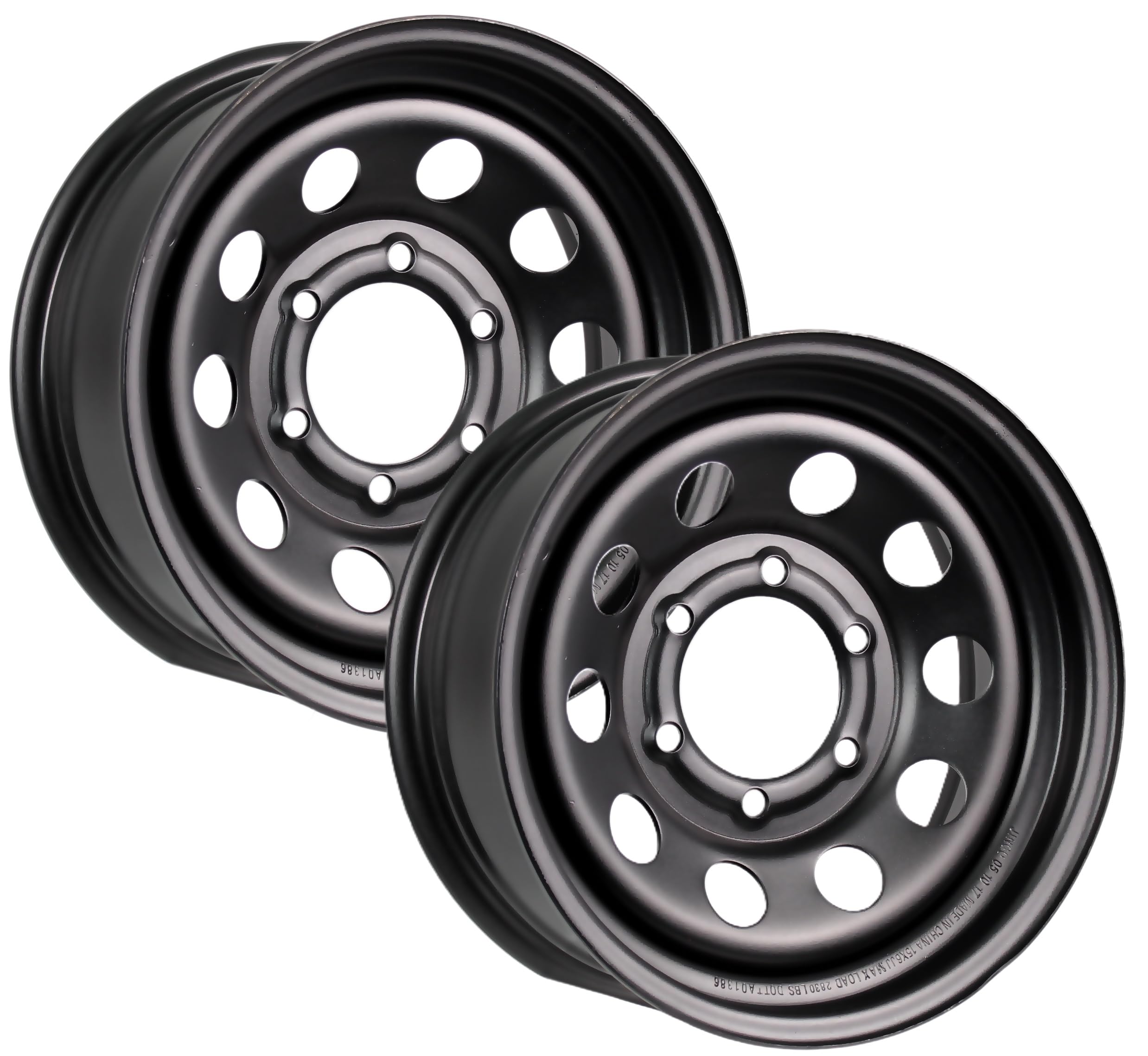 eCustomrim 2-Pack Trailer Wheel 15" 15X6 Black Modular 6 Lug Rim