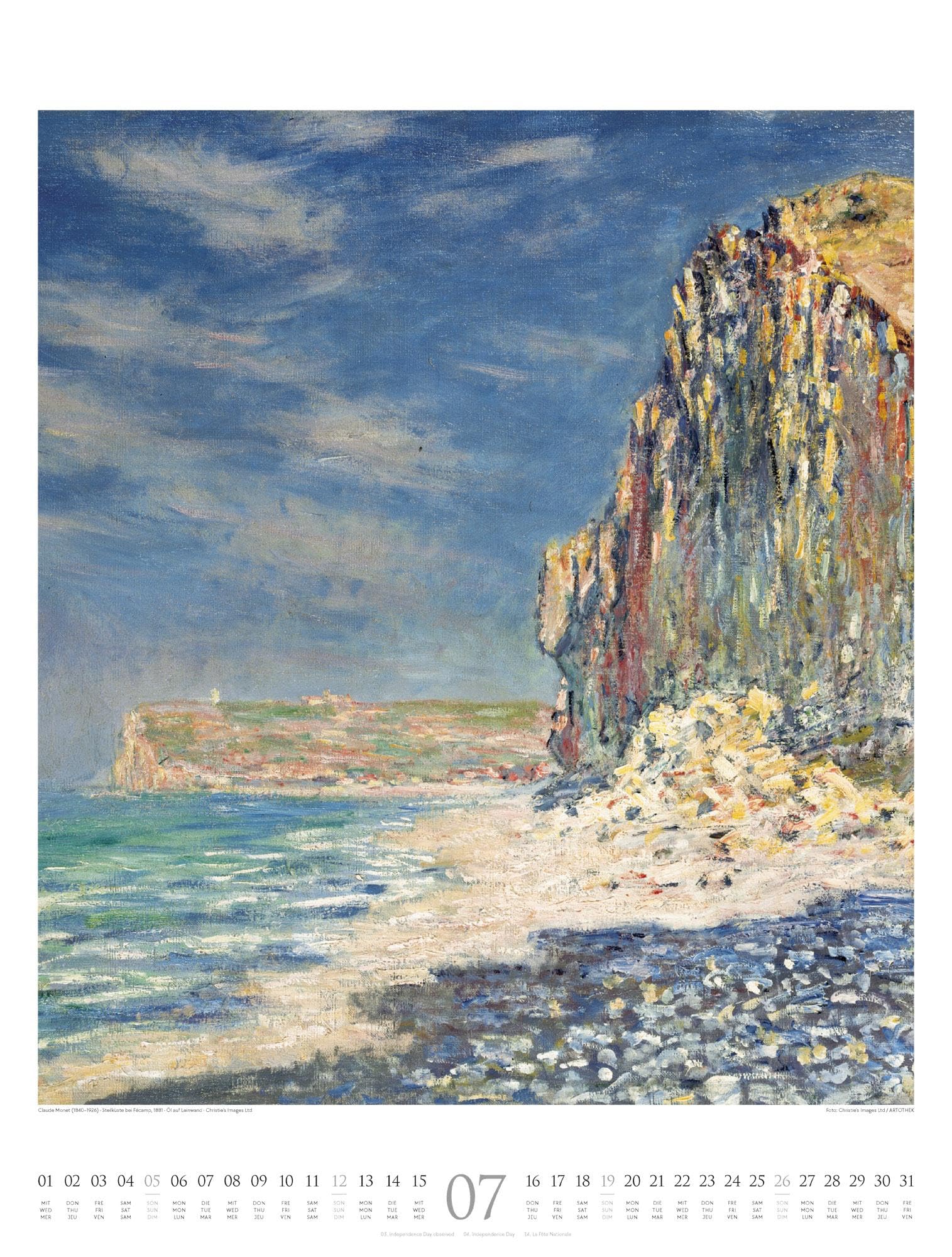 Claude Monet Kalender 2026 | Wasser und Licht | Stilvoller Kunst-Kalender im großen Hochformat (50x66 cm) | Impressionismus