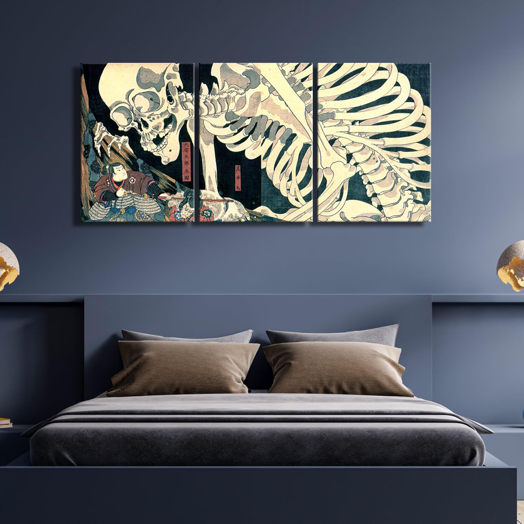 Amazon.com: Wieco Art 3 Piece Witch and Skeleton Ukiyo-E by