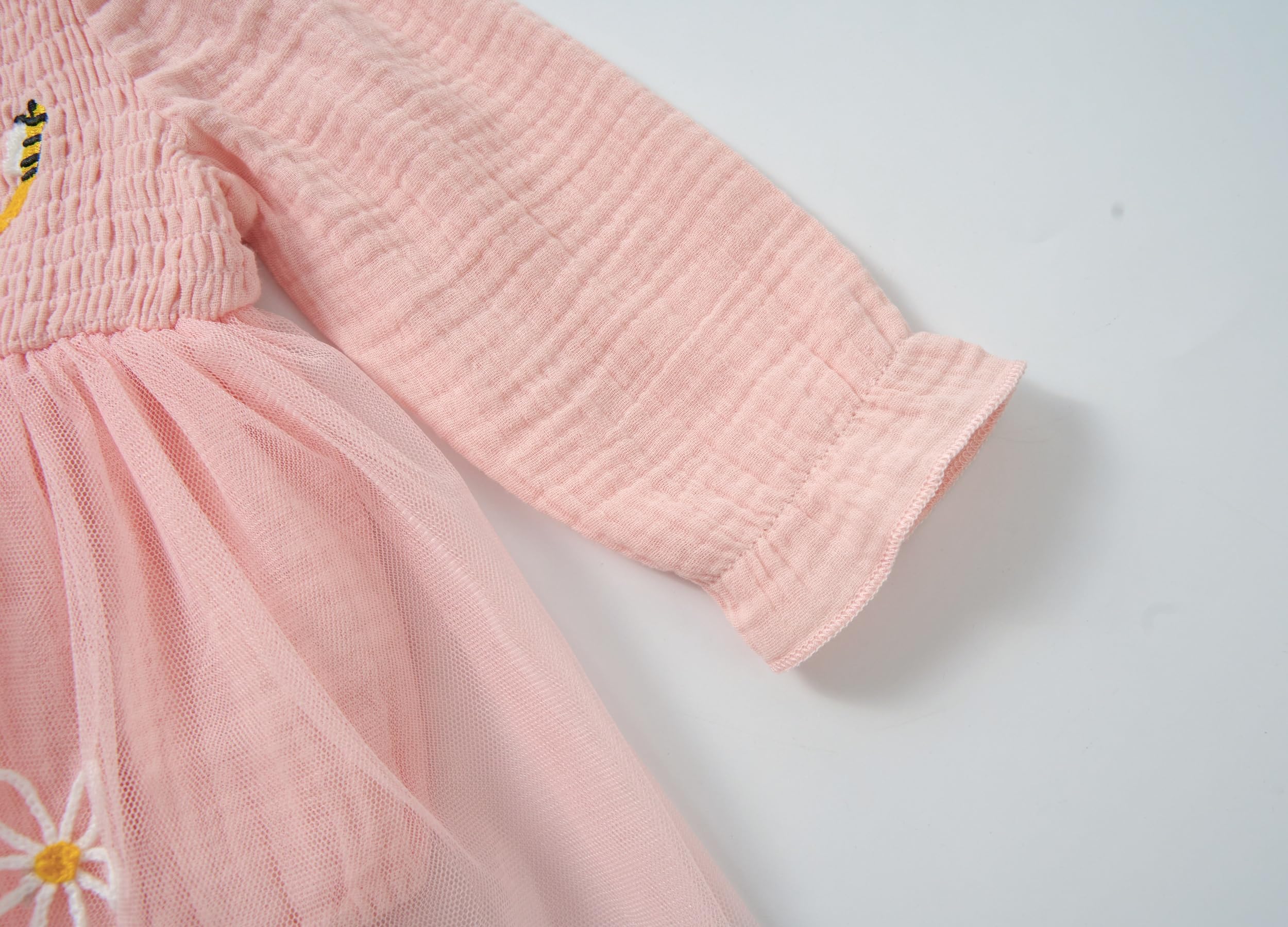 Miipat Robe de Bébé Fille 1er Anniversaire Tulle Manches Longues Romper Ensemble pour Bébé Gâteau Écraser Tenue Nourrisson Vêtements avec Bandeau de Tête Bowknot et Chaussettes