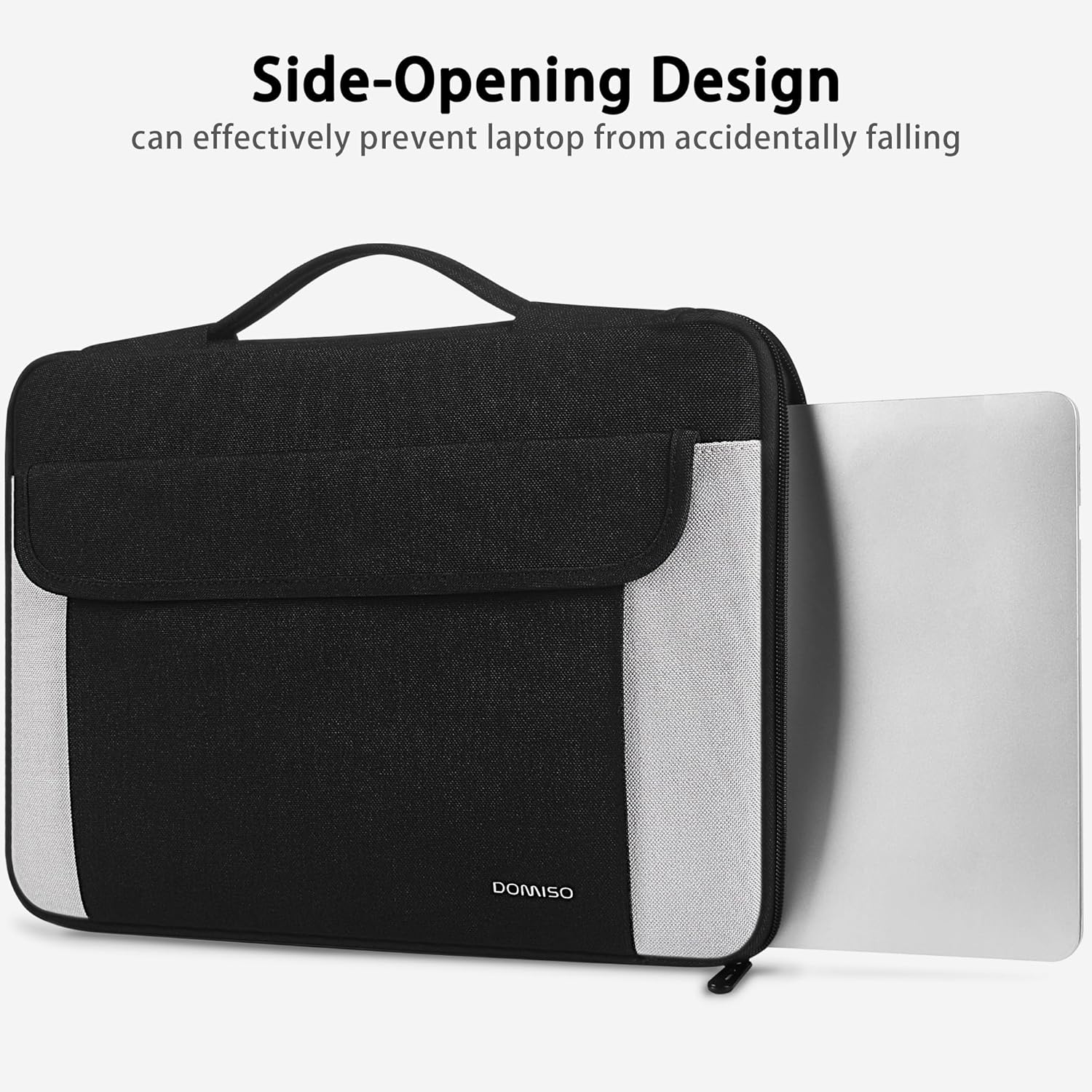 DOMISO 17-17.3 Inch Laptop Sleeve Case,Water-resistant Laptop Protective Case for Dell, HP, Lenovo, Asus, Acer, Alienware,Black - Image 5