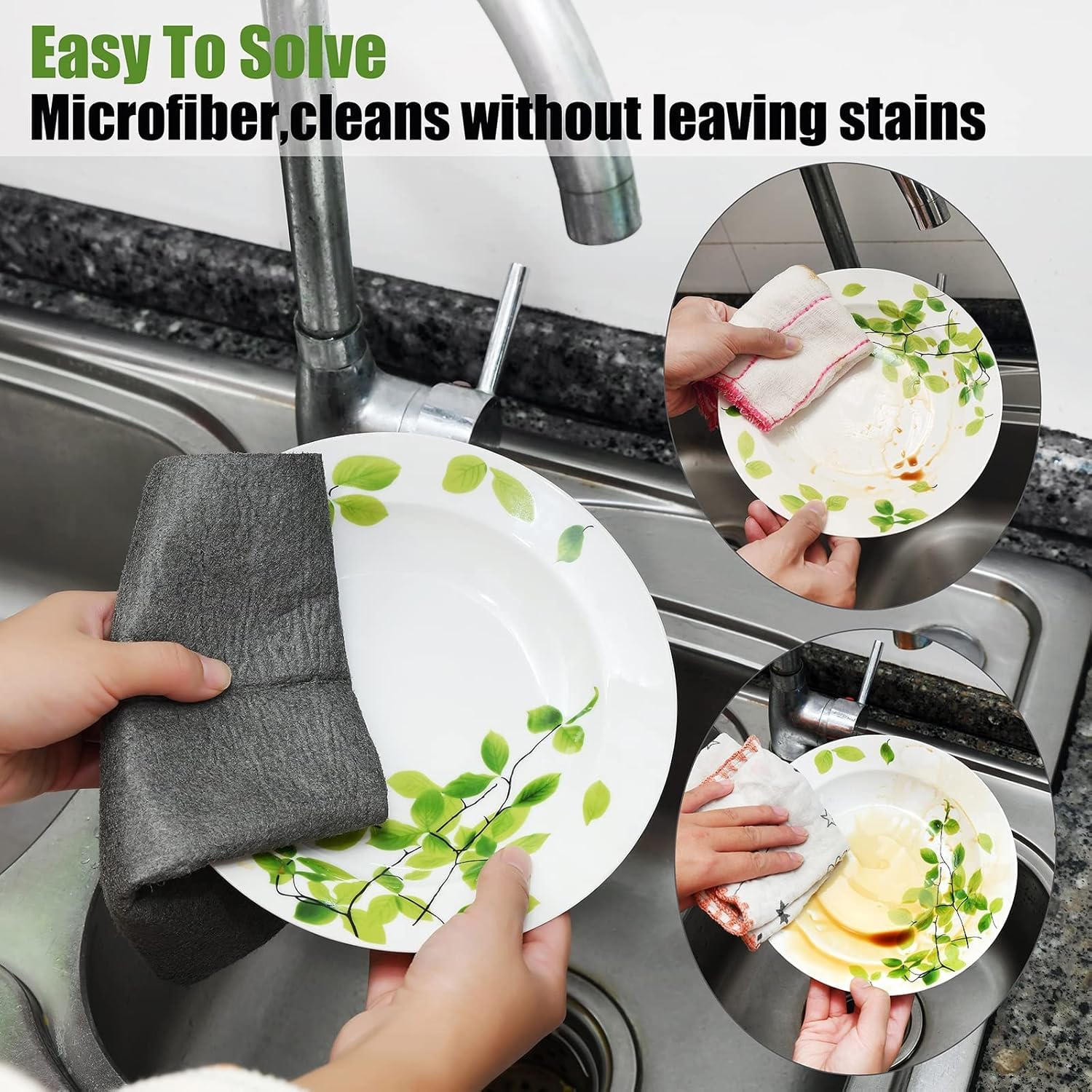 XAVRY Thickened Magic Cleaning Cloth,Reusable Microfiber Cleaning Cloth.Lint Free Cloth for Home,Window,Mirror Glass and Cars.(50x35cm),(3 Pack) 2