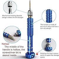 Vista 4 de PTSLKHN S2 - Destornillador pequeño multifuncional 5 en 1, kit de destornilladores magnéticos de acero para lentes, gafas de sol, electrónica