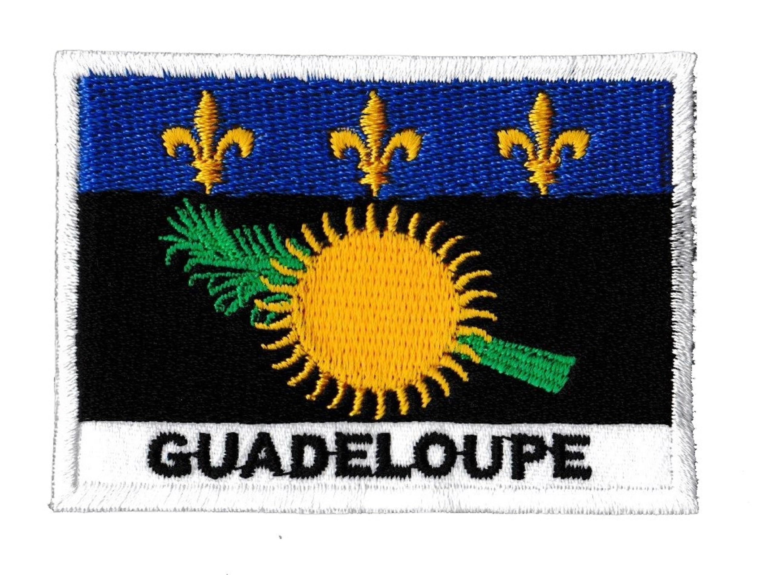 Patch Broderie Camouflage Guadeloupe | Écusson Gwada 5x8cm | Fixation Mâle/Femelle | Pour Vêtements, Sacs