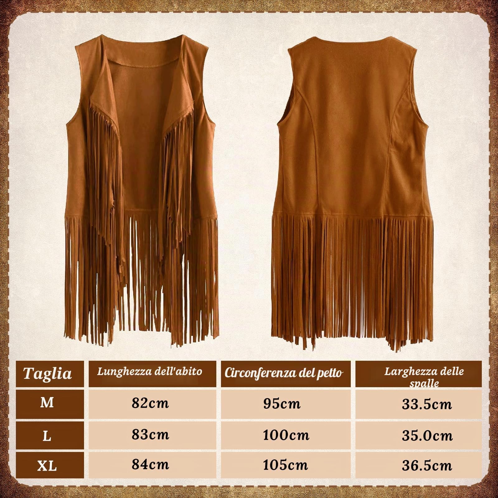 Set di 7 vestiti da donna hippie da cowgirl western outfit, costume hippie da donna con orecchini hippie, occhiali, bracciale, collana, abbigliamento hippie anni '60 anni '70