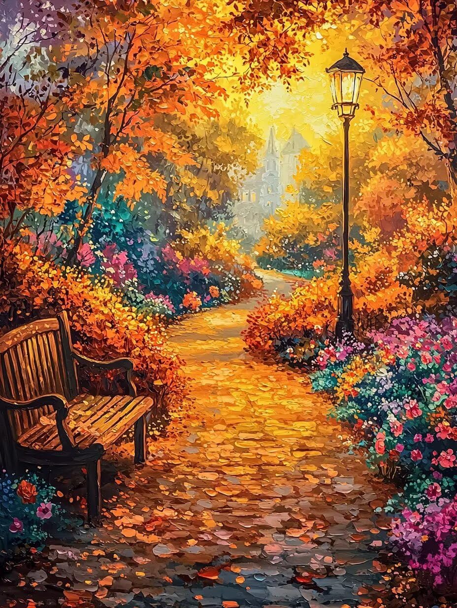 Paesaggio del giardino Dipingere con i Numeri per Adulti, 70x90cm a-462 | Paint by Numbers Kit con Pennelli e Acrilico Pigmento, Fai da te Olio La Pittura di Numeri Kit, Decora la Casa, senza Cornice