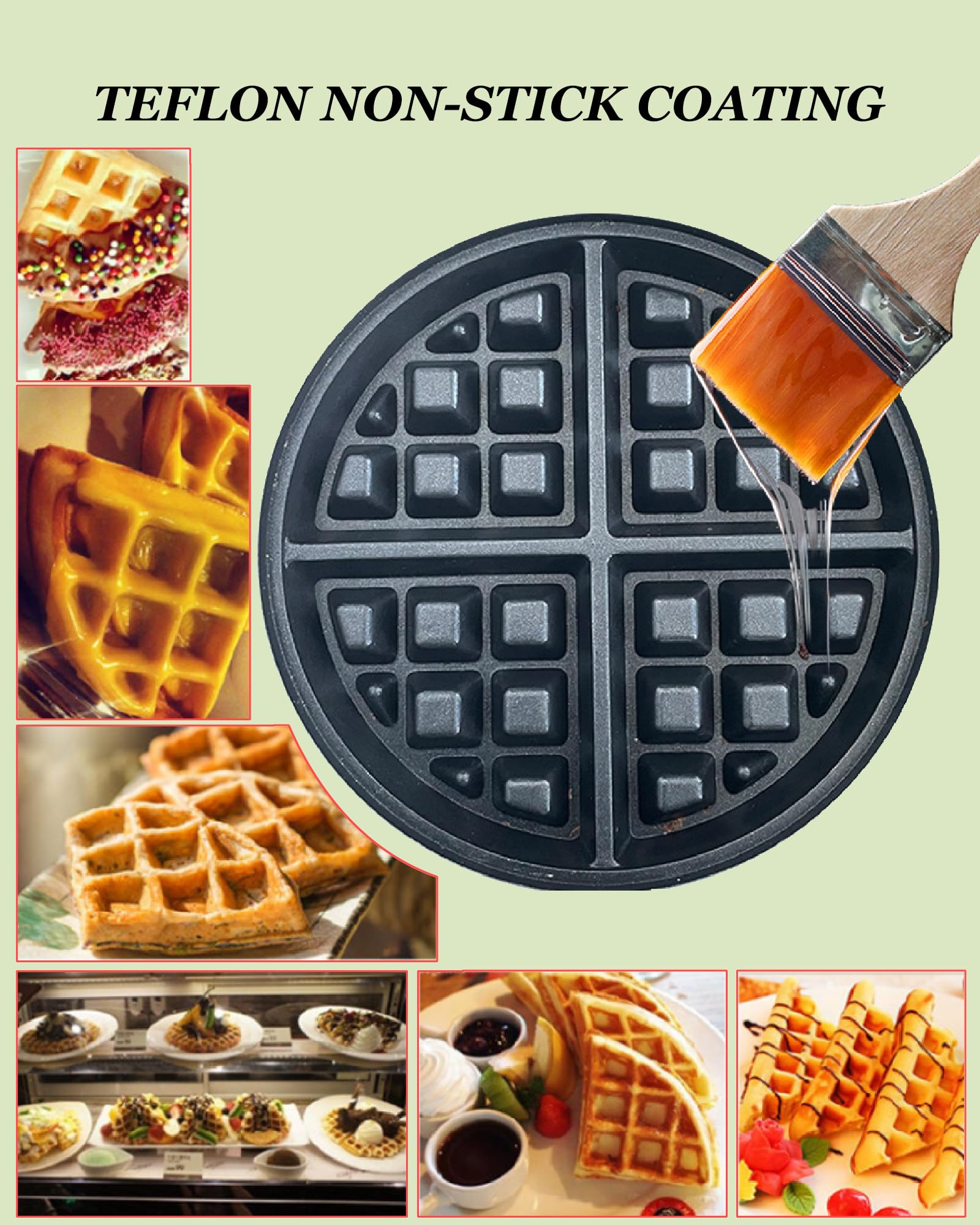 Macchina Per Waffle Belga Da Cucina Spessa | Meccanismo Di Rotazione A 360° | 1 Waffle Rotondo | Antiaderente | Display Digitale Controllo Preciso Della Temperatura,220V