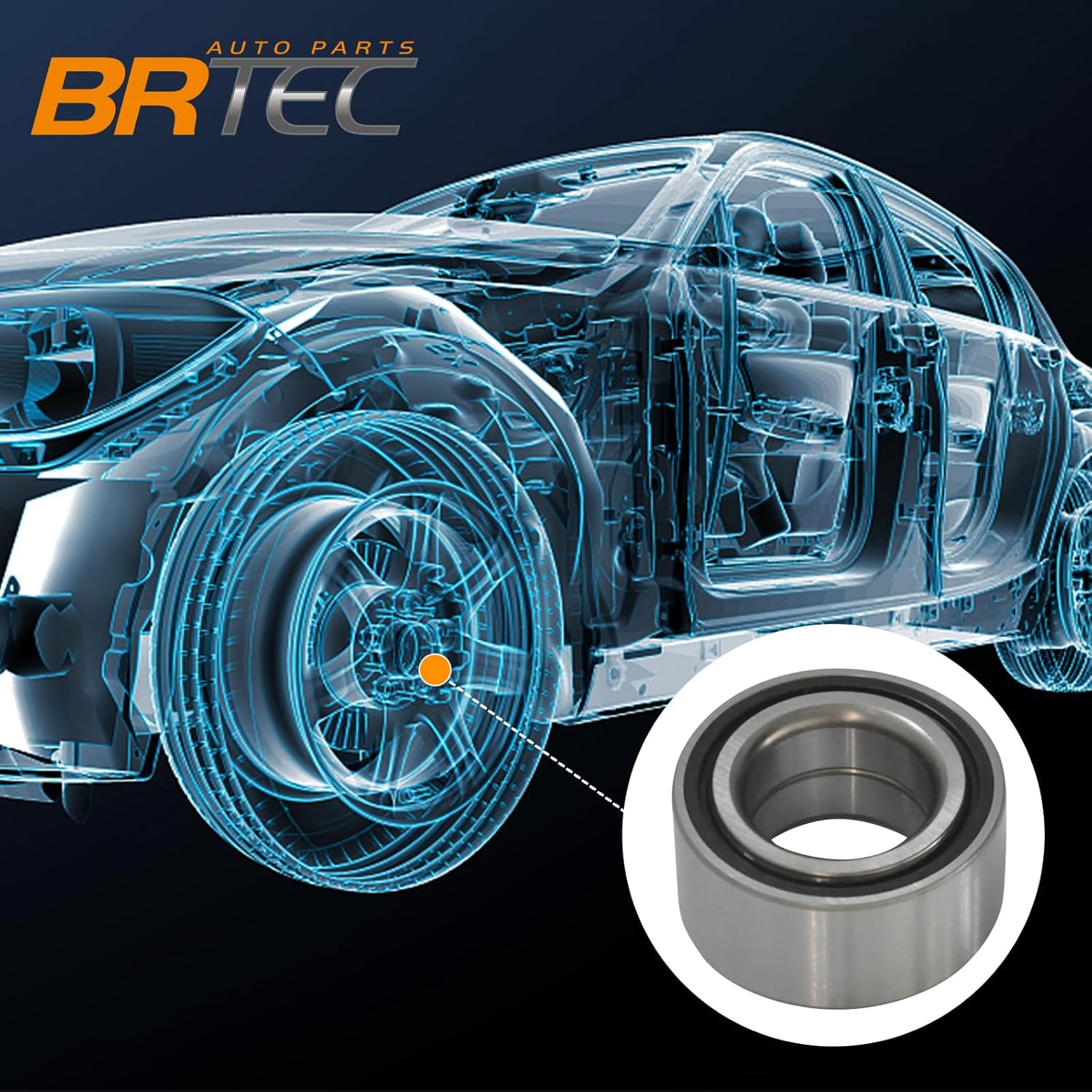 510073 [2 PCS] Front Left/Right Wheel hub Bearing for Honda Accord 2003-2007 / Civic 2006-2011 / Element 2007-2010, for Acure ILX 2013-2015 / TL 04-08 /TSX W/ABS Pair