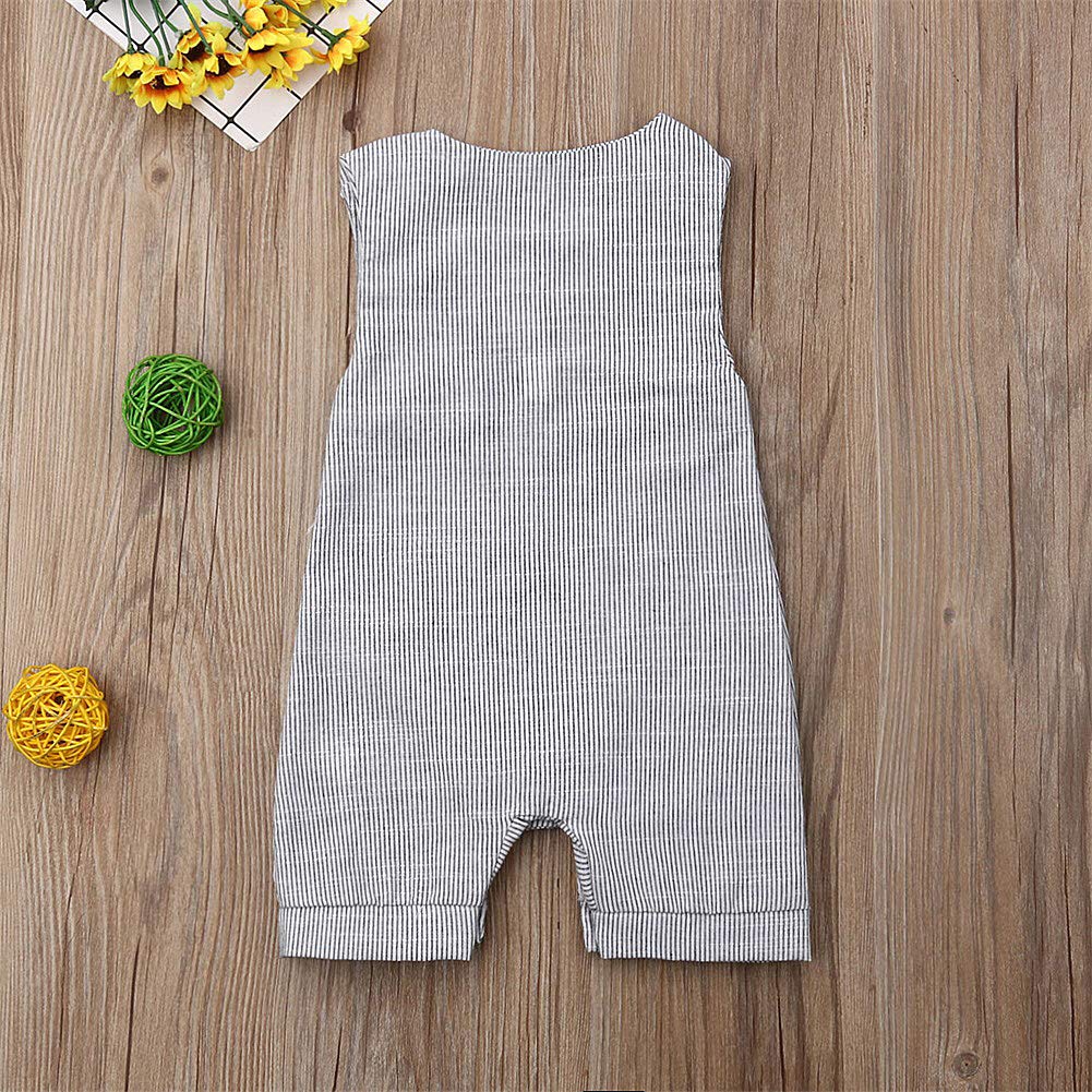 Douhoow Unisex Infant Baby Clothes Boy Girl Overalls Jumpsuit Romper with Short Legs (0-3 M, Stripe)