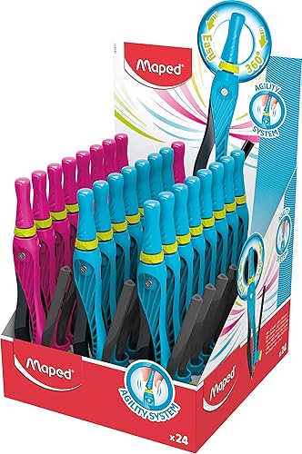Maped Kid'Z - Brújula de agilidad de 360 con soporte universal, paquete de 24, varios colores (181611)