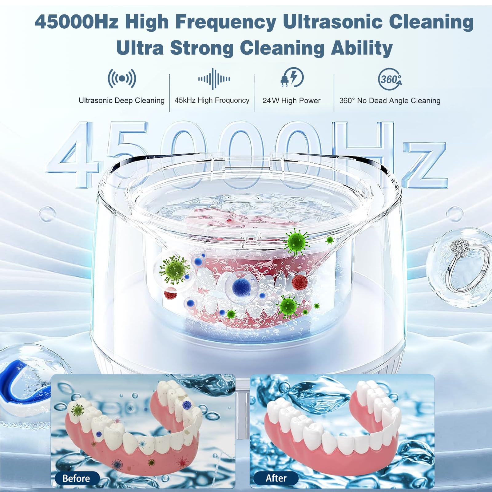 Ultrasone reiniger UV voor kunstgebitten, beugel, retainer, Whitening Trays, nacht tandheelkundige gebitsbeschermer, tandenborstel hoofd - Dental Toestel en sieraden make-up borstel reiniger Ultrasone reiniger UV voor kunstgebitten, beugel, retainer, Whitening Trays, nacht tandheelkundige gebitsbeschermer, tandenborstel hoofd - Dental Toestel en sieraden make-up borstel reiniger