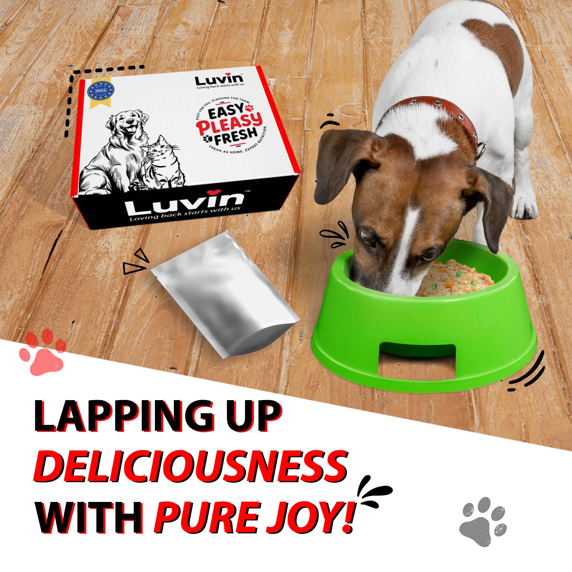 Luvin Wet Dog Food | Chicken & Veggies | Puppy & Adult Dog 1.5 Kgs (300gms x 5) 3