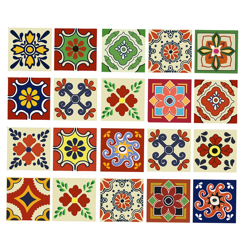 SKKWJEGE 20 Pieces Mosaic Wall Tiles Stickers Kitchen Bathroom Tile Decals C 15x15 cm