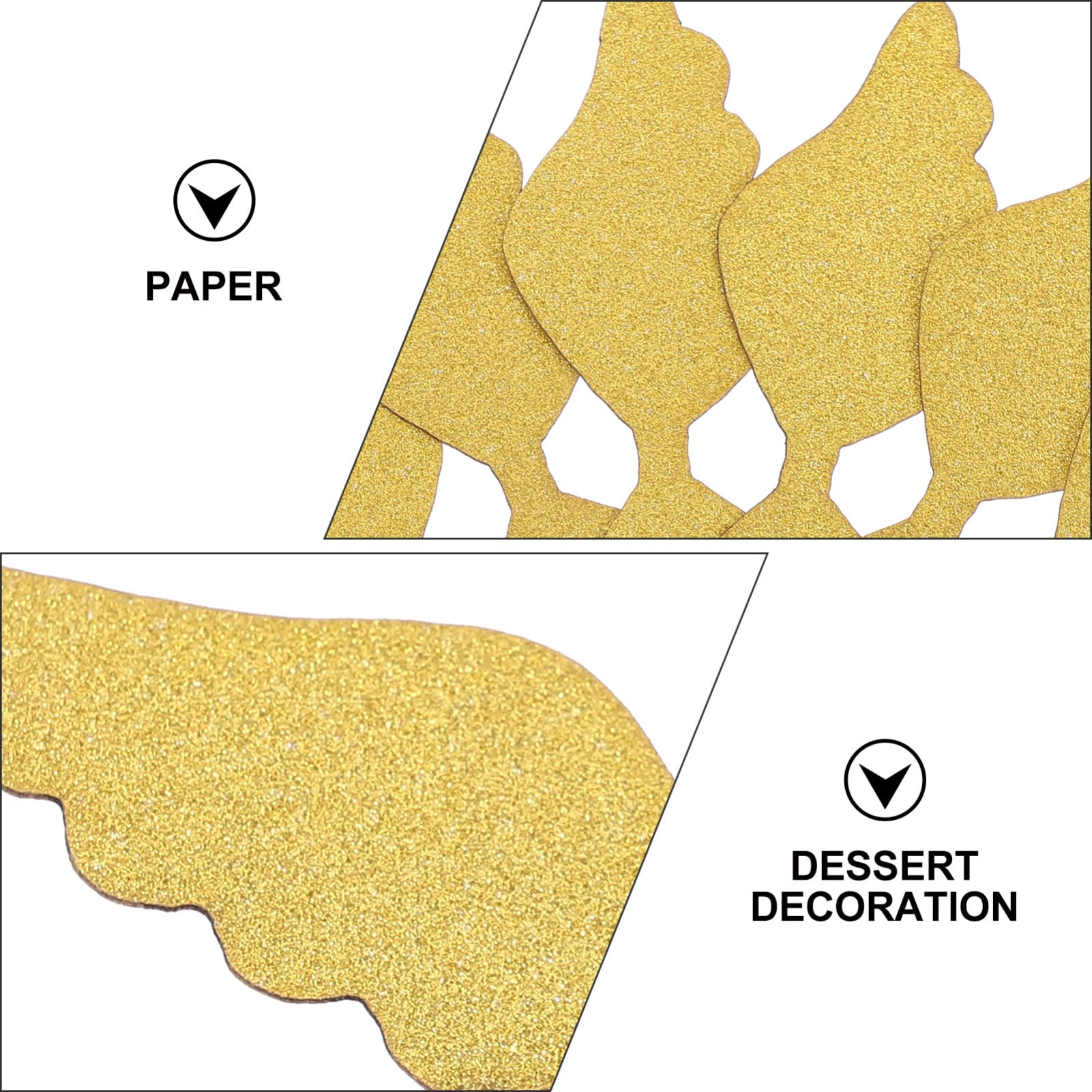 Toyvian 450 Pz Inserto Torta Vigilia di Capodanno Bandiera Superiore della Torta Topper Cupcake Ala Glitterata Torta al Cioccolato Topper per Cupcake Carta Dolce Frutta Bambino