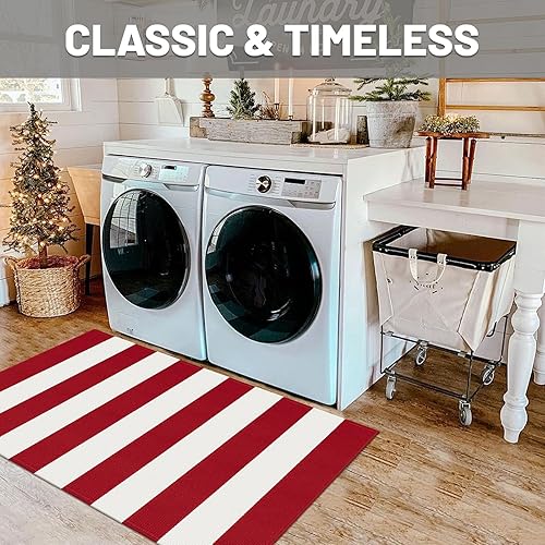 Miniatura 160 de IOHOUZE - Tapete a cuadros estilo búfalo de 5 x 8 pies para interiores y exteriores, lavable, para sala, tapete de bienvenida primavera-verano