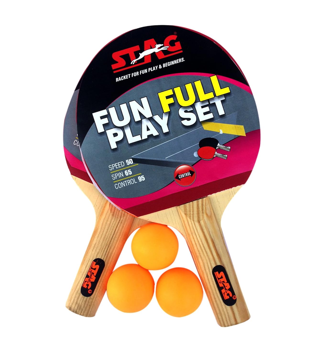 Buy Stag Table Tennis FunFull Play Set 2 Rackets, 3 TT Balls & 1