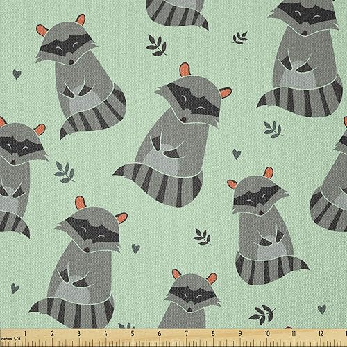 Miniatura 579 de Lunarable - Tela para amantes de perros de The Yard, patrón divertido de animales de dibujos animados en posiciones caprichosas estirando y Beige y