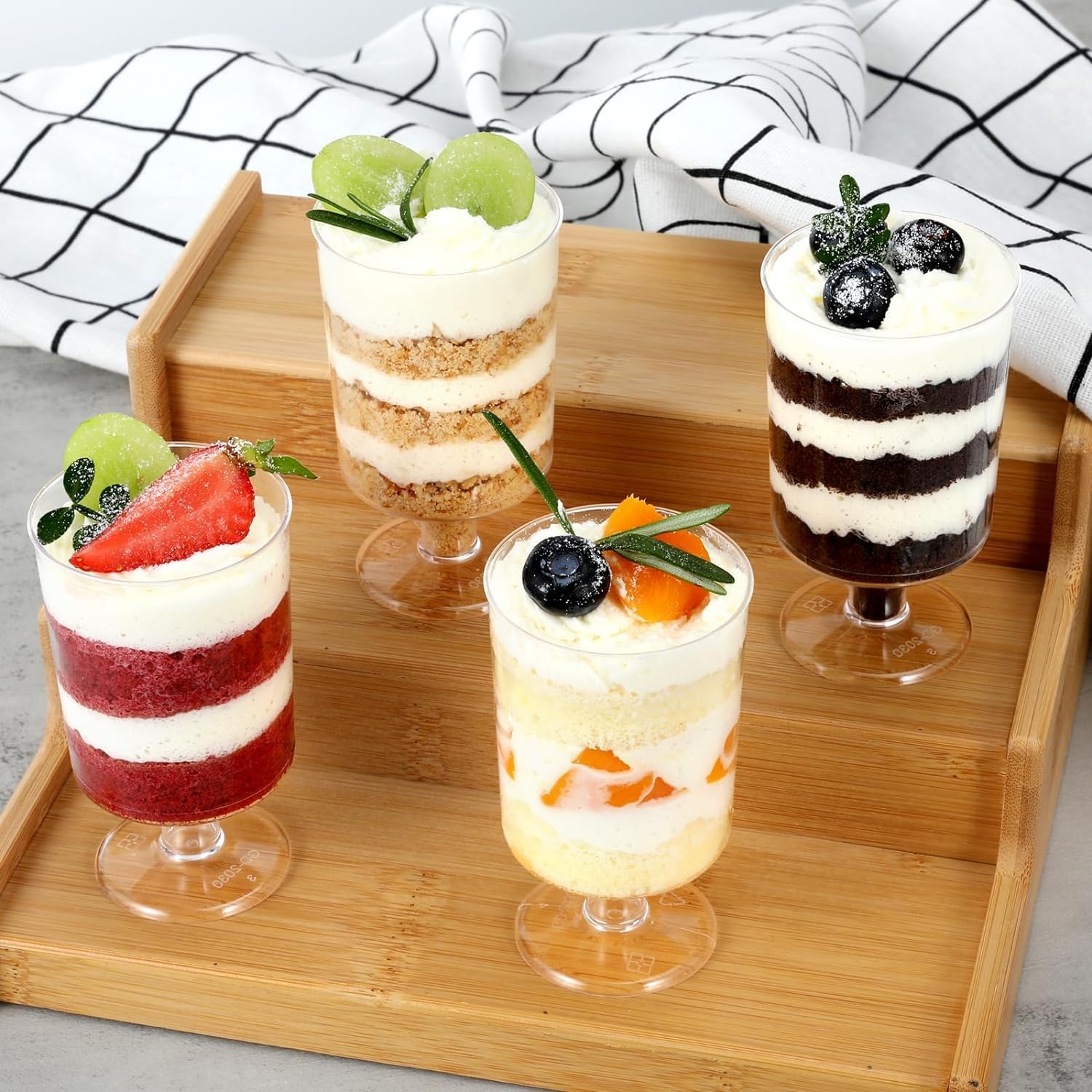 APOLLINE INDIA® 20pcs Mini Parfaits Dessert Cups Clear Crystal 175ml Small Serving Bowl for Tasting Party Desserts Appetizers Dessert Shooter Cups for Pudding, Fruit and Ice Cream 3
