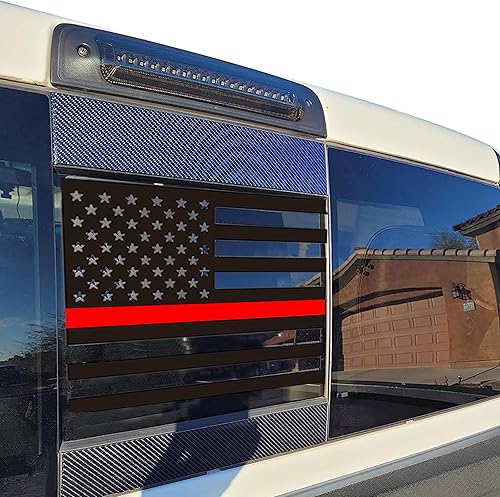 Pincuttee Adhesivo para ventana central trasera trasera, calcomanía de automóvil, calcomanía de bandera de Estados Unidos para Dodge Ram 2009-2022,