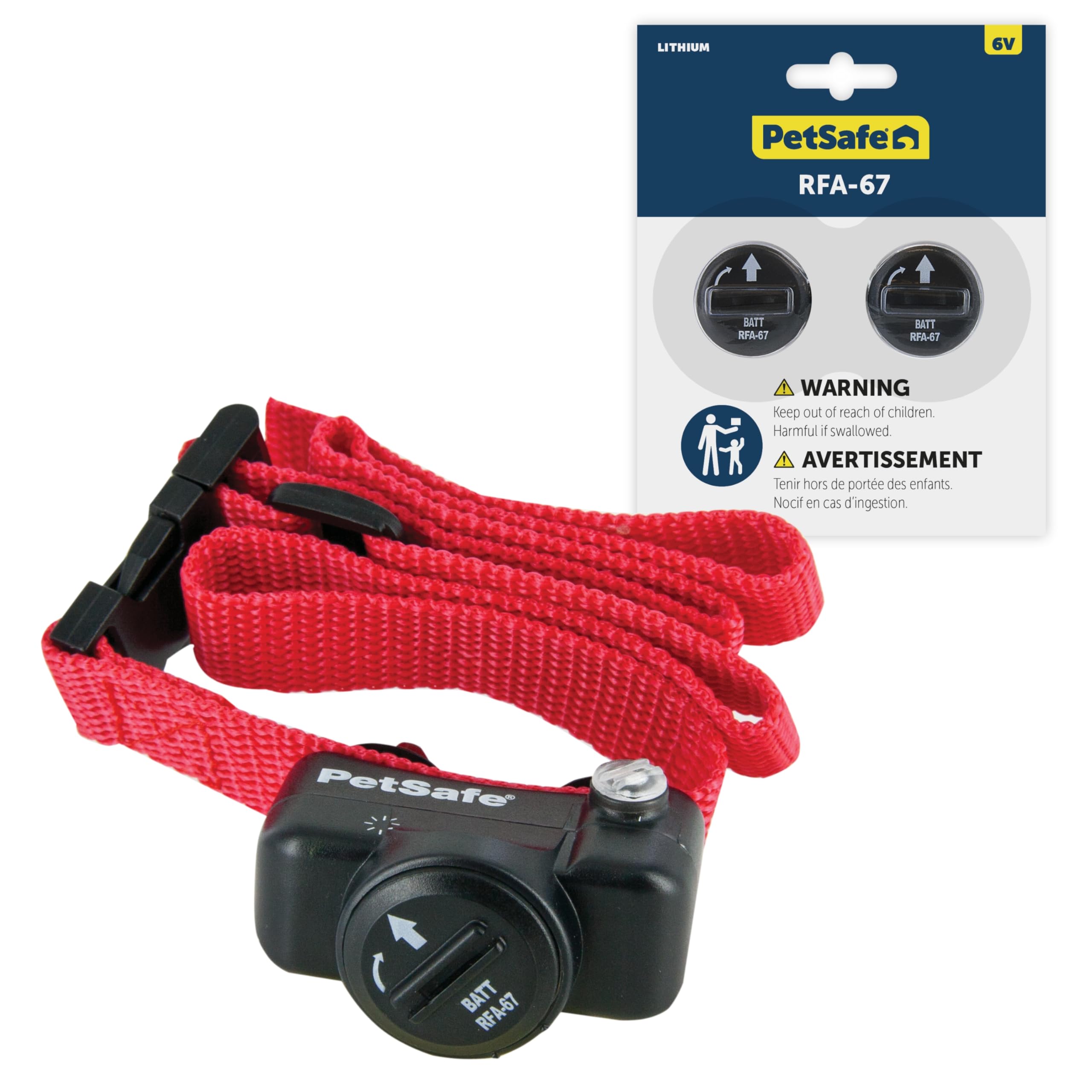 PetSafe Deluxe UltraLight Receiver Collar with 2 Replacement Collar Batteries - Waterproof & Battery Operated Adjustable Invisible Boundary Training