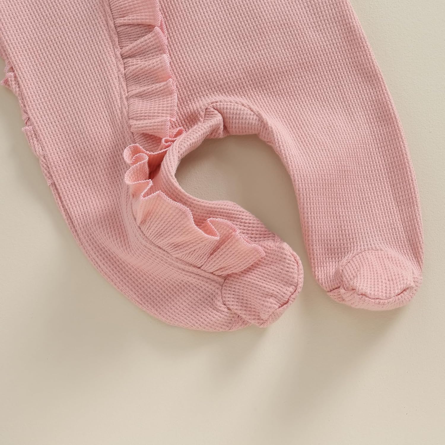 Newborn Baby Girl Fall Winter Outfits Clothes Knit Jumpsuit Ruffle Romper Newborn Coming Home Outfit for Baby Girl - Image 6