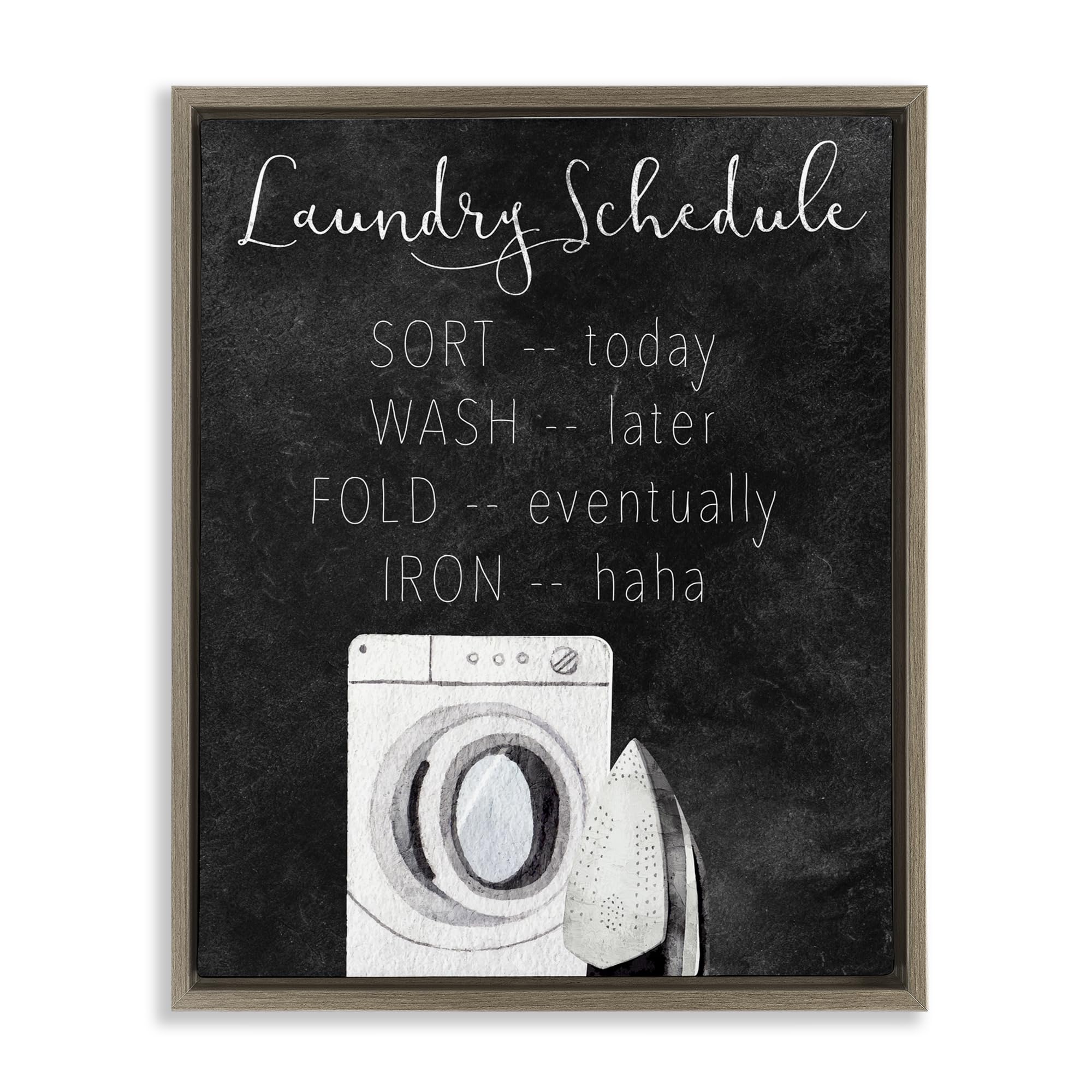 'Lazy Laundry Schedule Humor'| Floating Frame Canvas Art