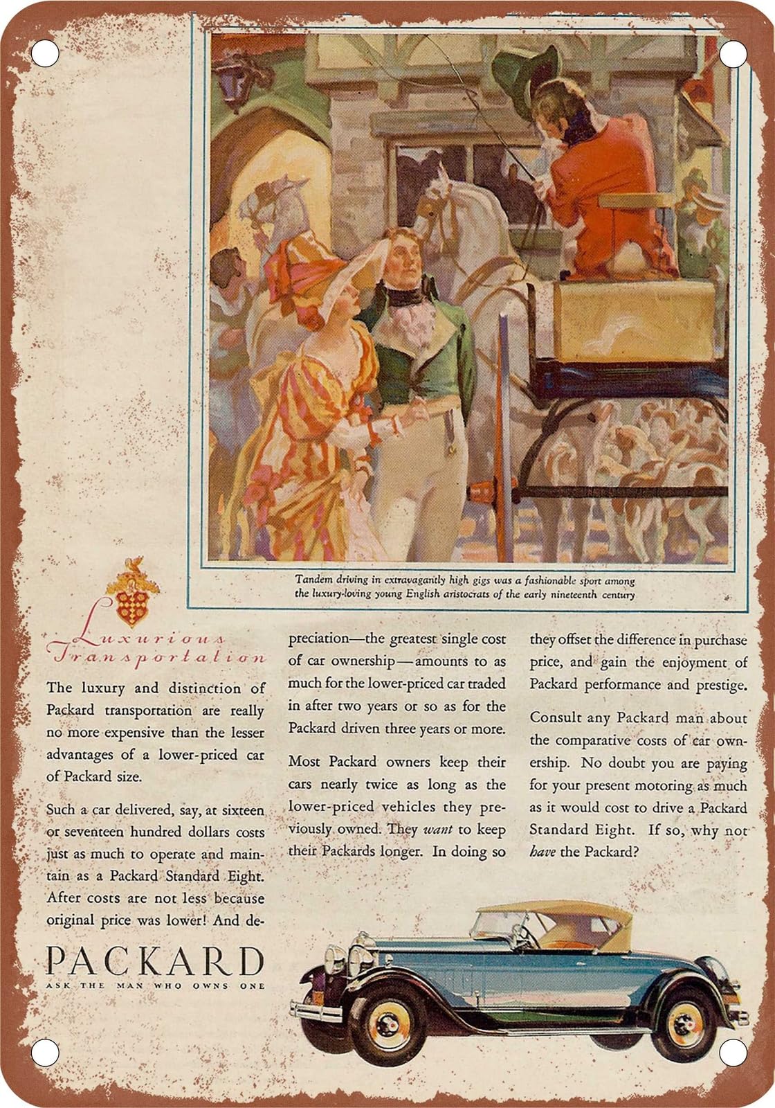 Miaomansenstore Metal Sign - 1930 Packard Vintage Ad 09 - Old Retro Rusty Look Home Decor