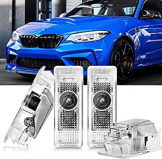 Set of 4 Car Door Light Projector BMW Logo Underbody Lighting Car for 1 2 3 4 5 6 7 Series M GT X1 X3 X4 X5 X6 Door Projectors Accessories, LED Car Door Lighting Entry Lighting