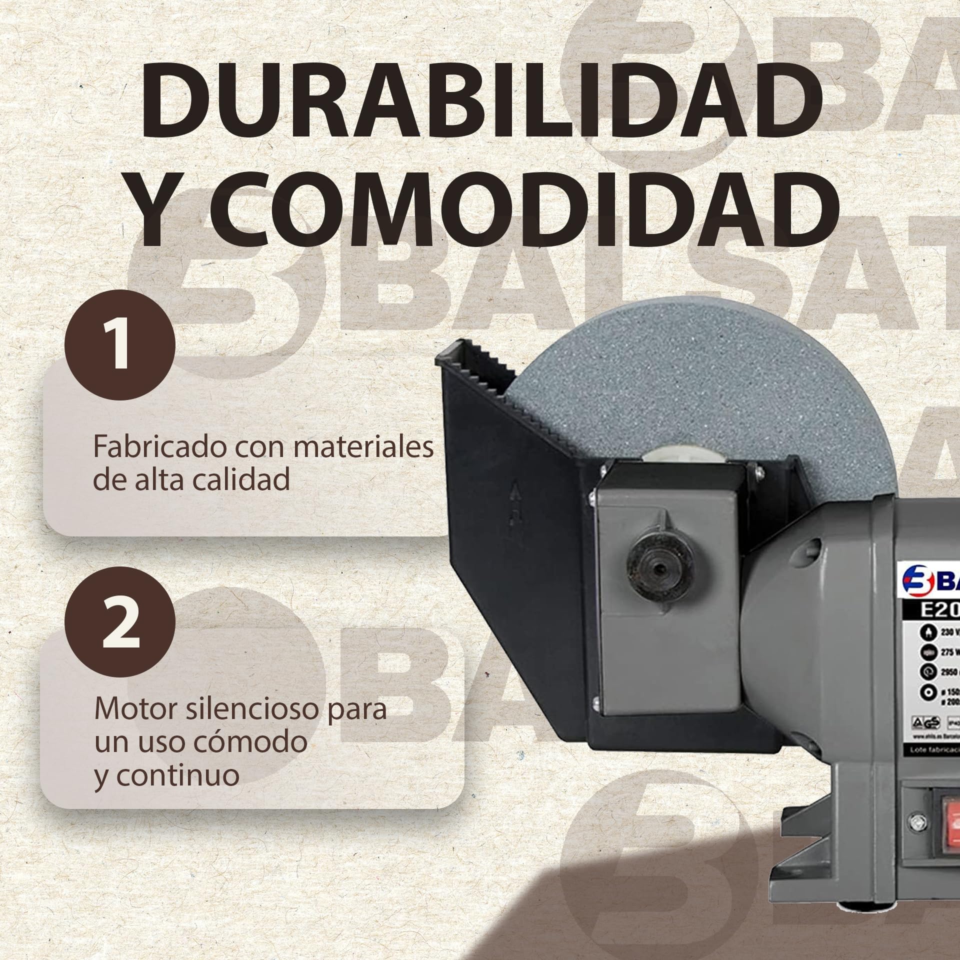 BALSAT Afilador de Cuchillos Profesional de Sobremesa | Máquina de Afilar Cuchillos Profesional Motor Silencioso y Carcasa de Acero | Afilador de Cuchillos Eléctrico para Cocina y Taller 380x200x290mm